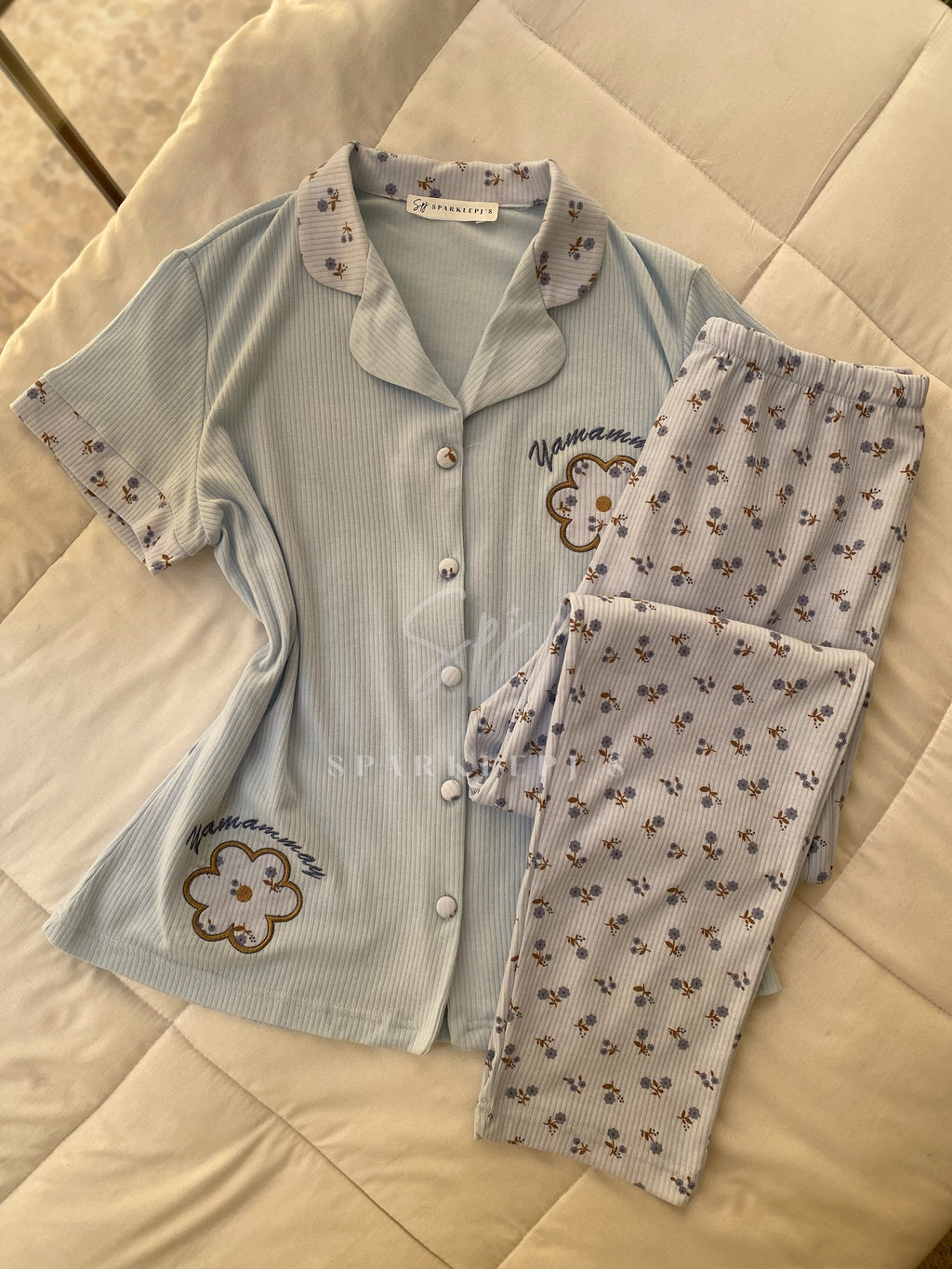 Soft Daisy Ribbed Pajama