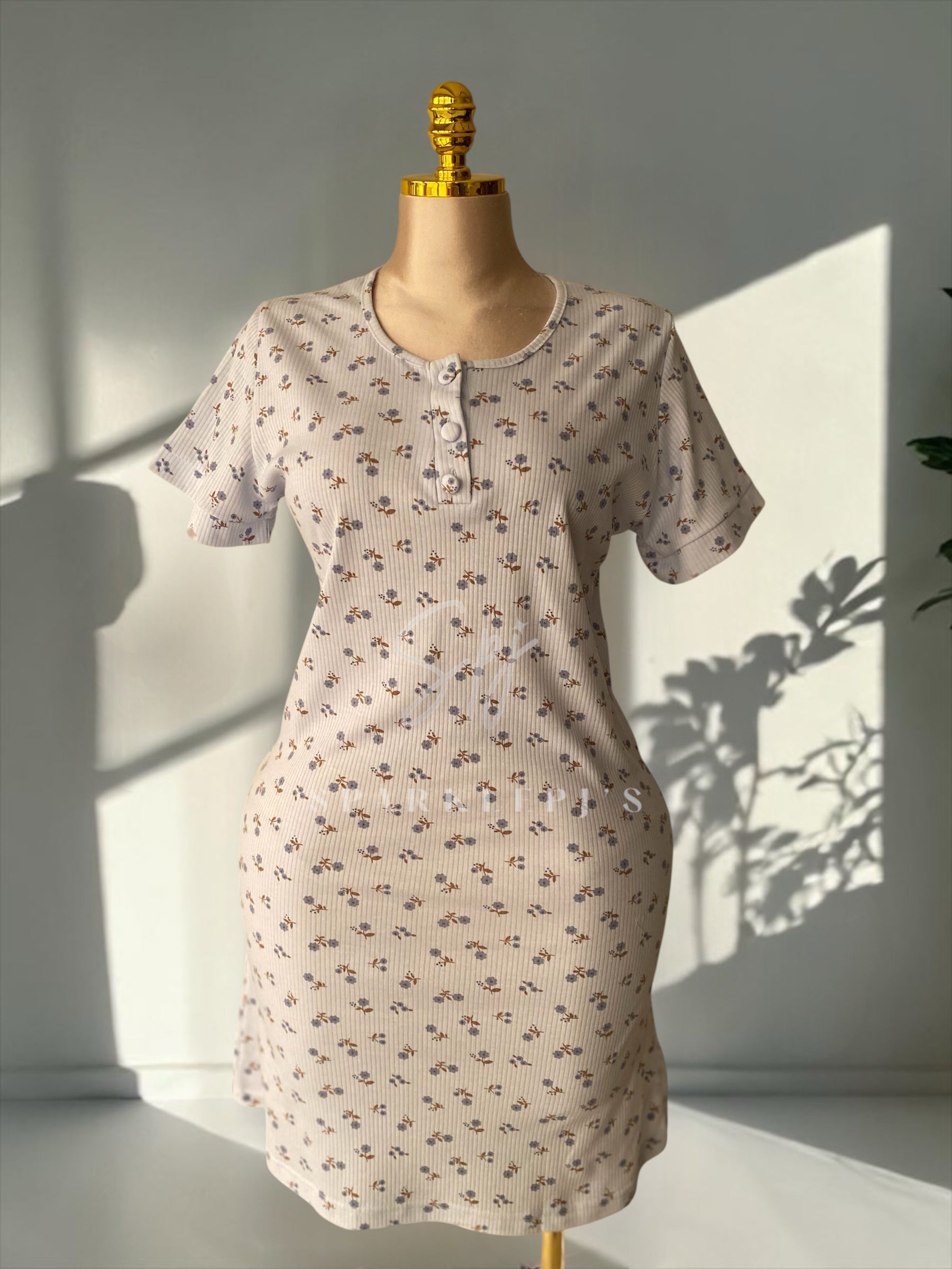 Ribbed Flower Nightdress