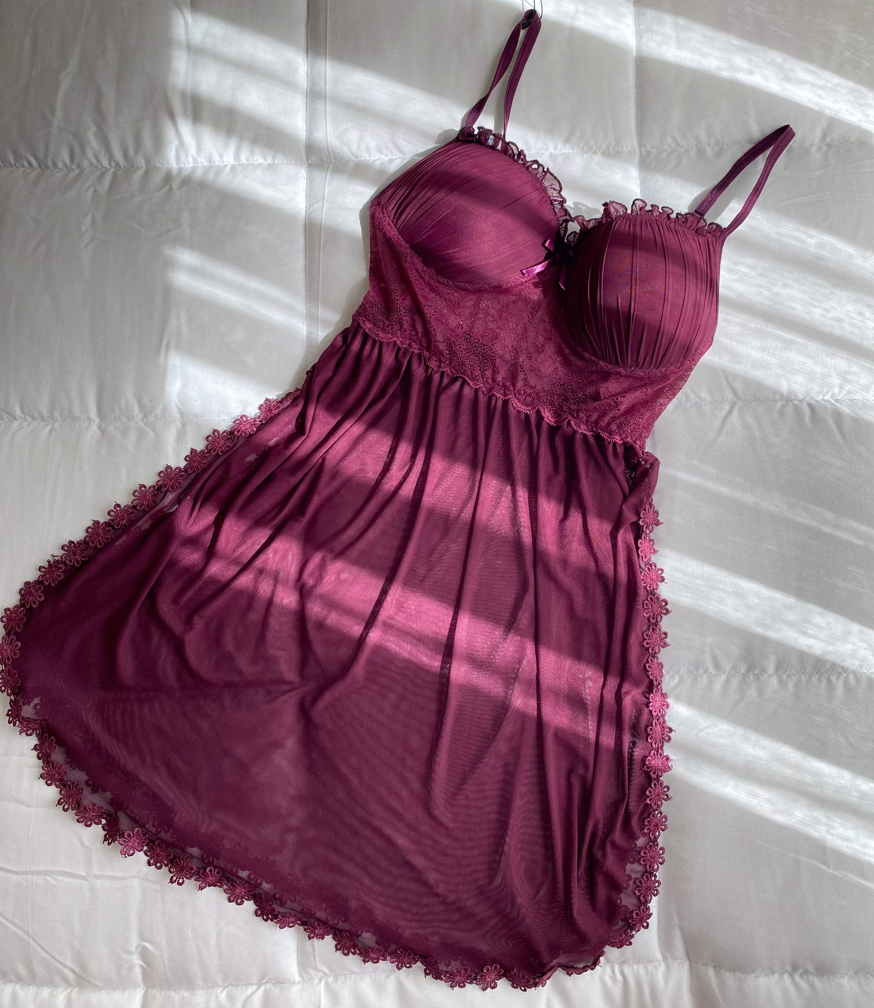 Chiffon with dantel lace nightgown