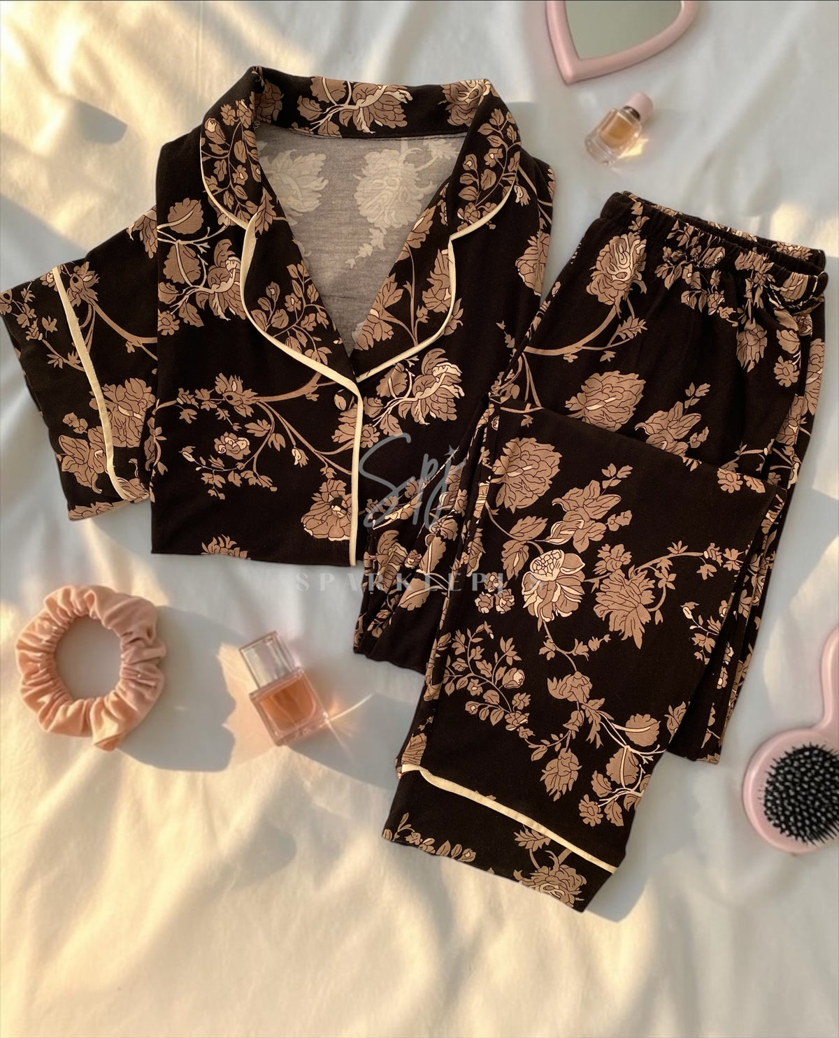 Classic Floral Button-Up Pajama (Short-Sleeve) – Sparkle Pj's