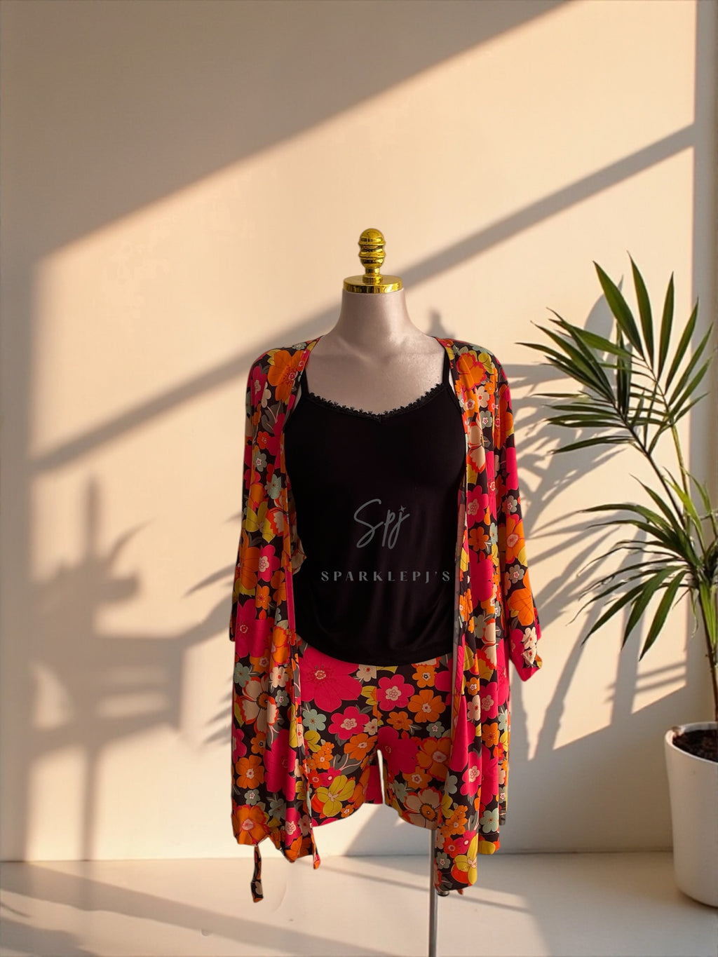 Floral Dreams 3-Piece Pajama Set