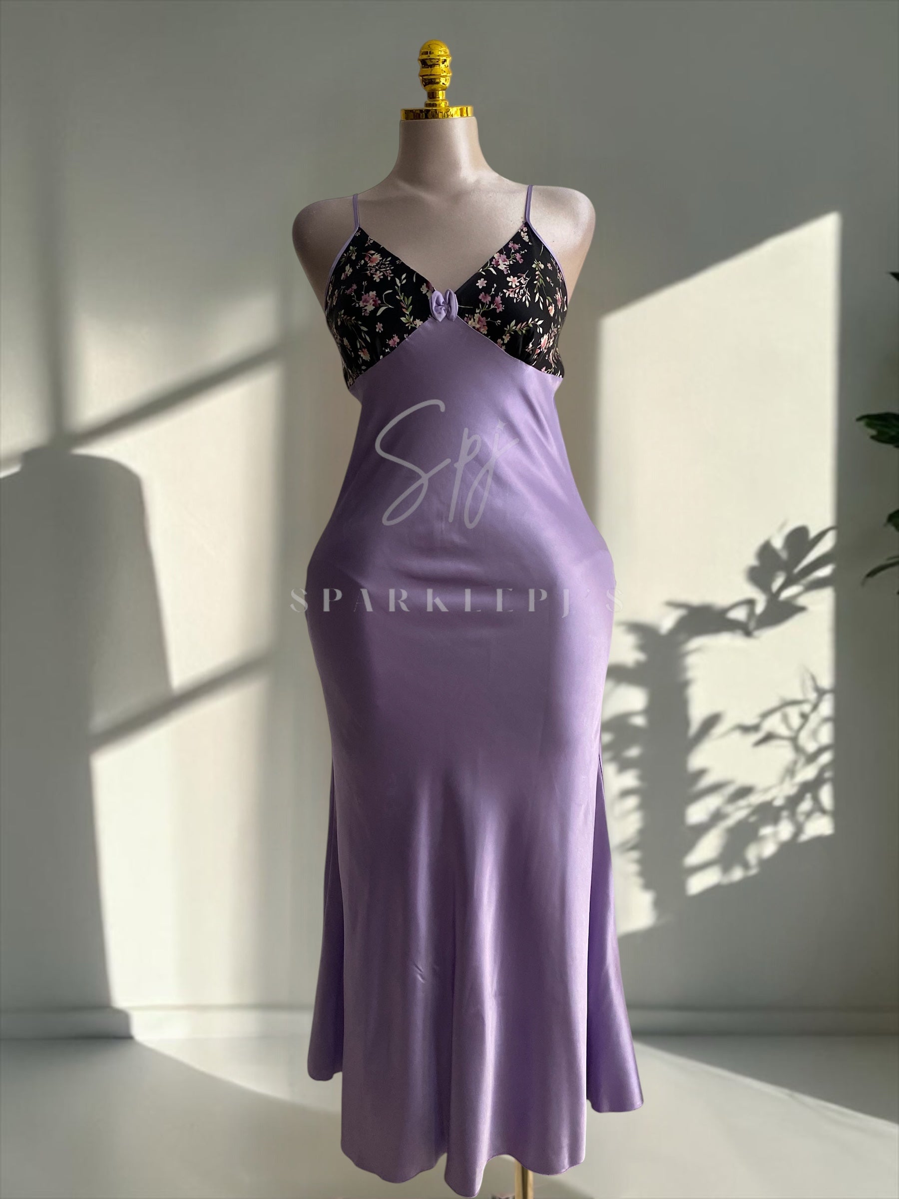 Romantic Floral Satin Nightdress & Robe Set
