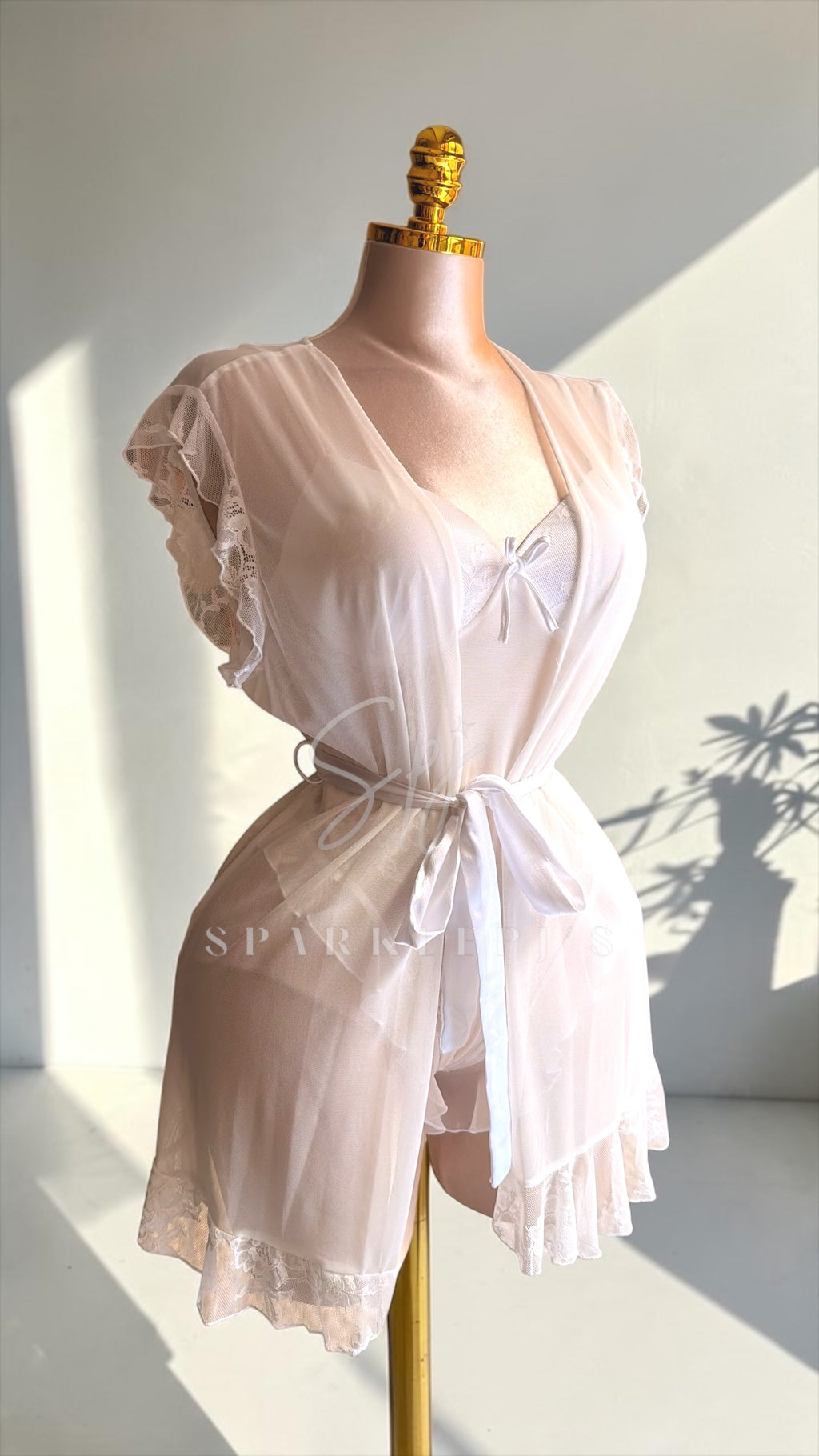 Floral Tulle Robe Set
