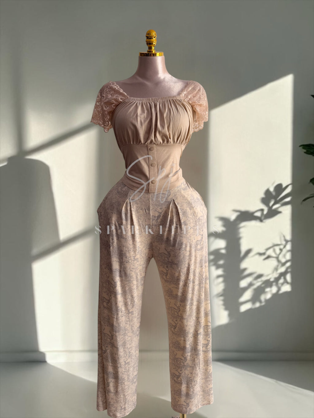 Elegant Lace Pajama Set