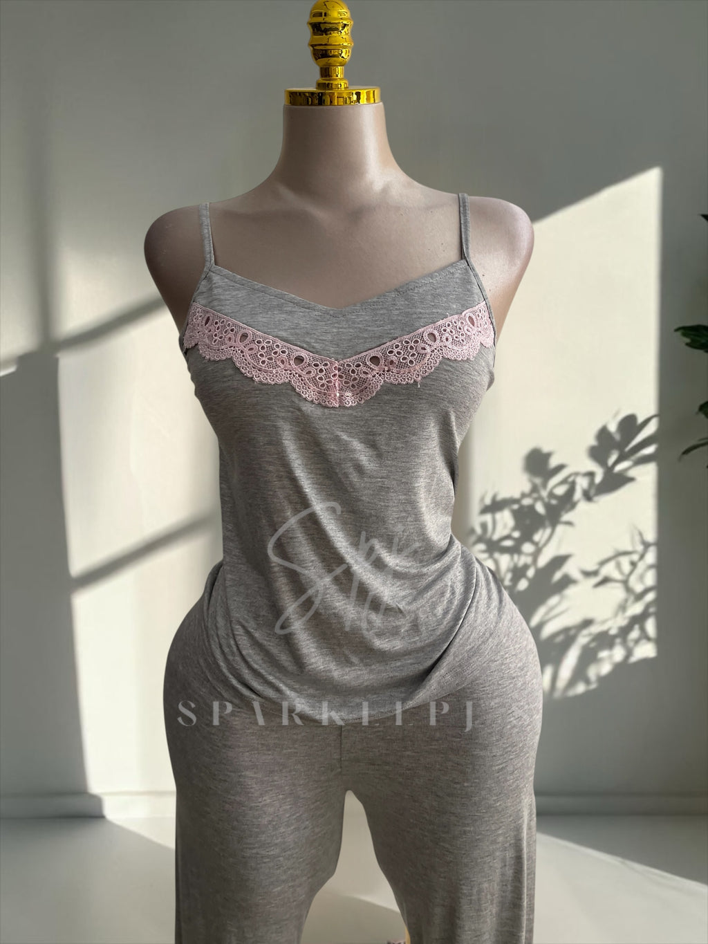 Elegant Lace 3-Piece Pajama Set