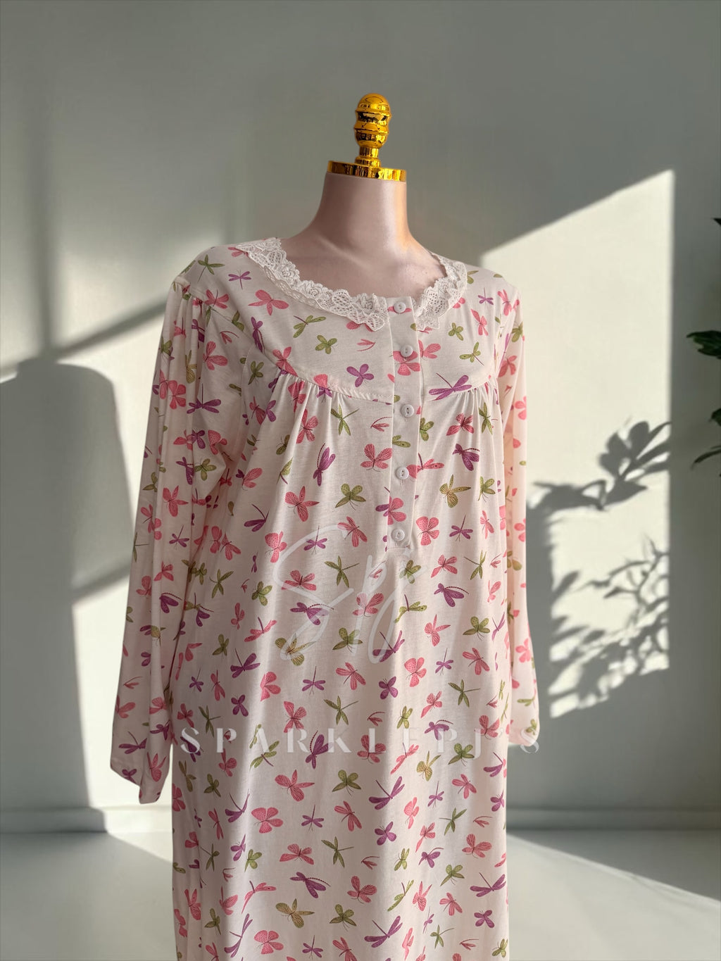 Soft Dragonfly Long Nightdress