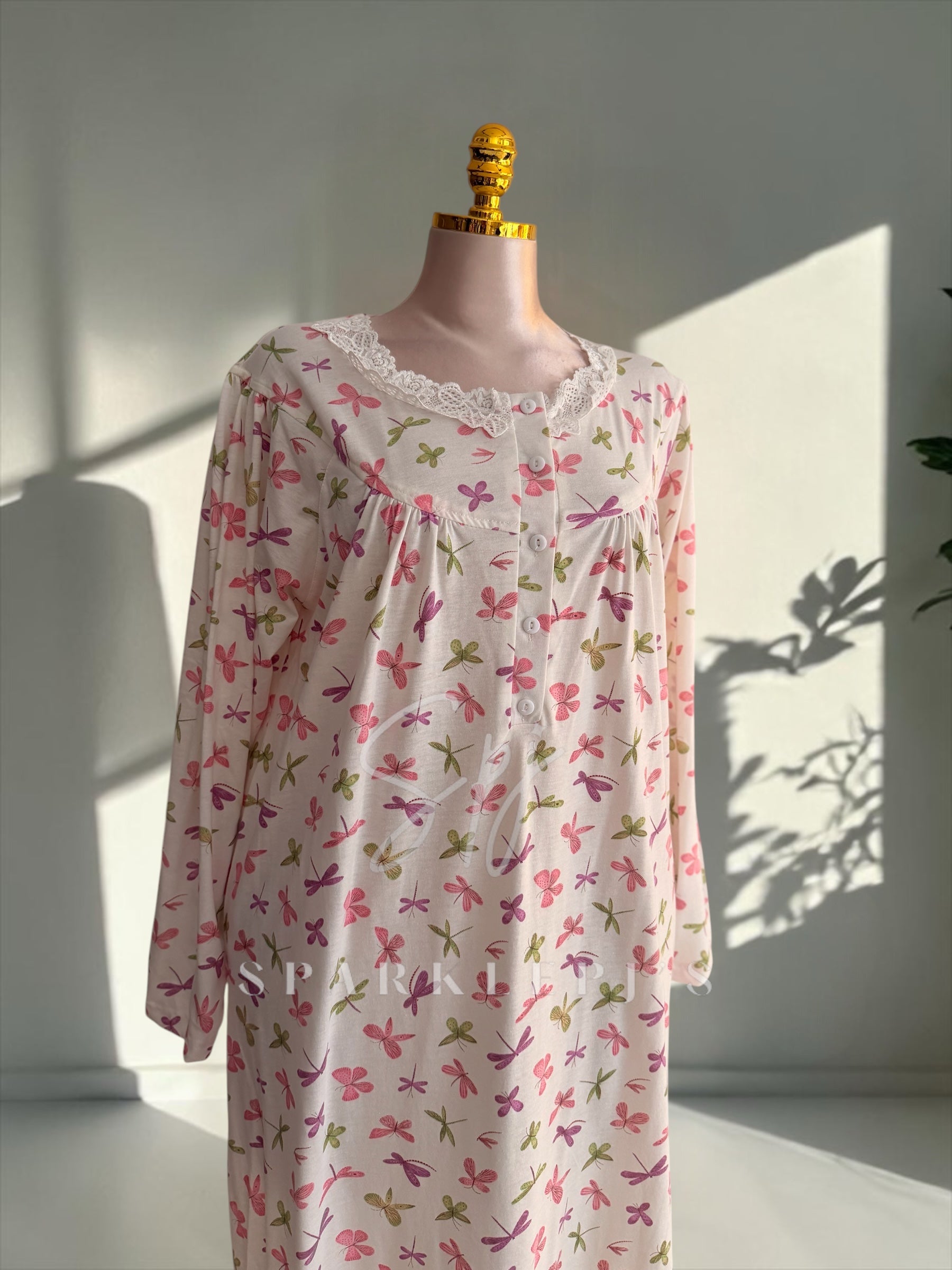 Soft Dragonfly Long Nightdress