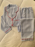 Classic Stripe Button Pajama (Long-Sleeve)