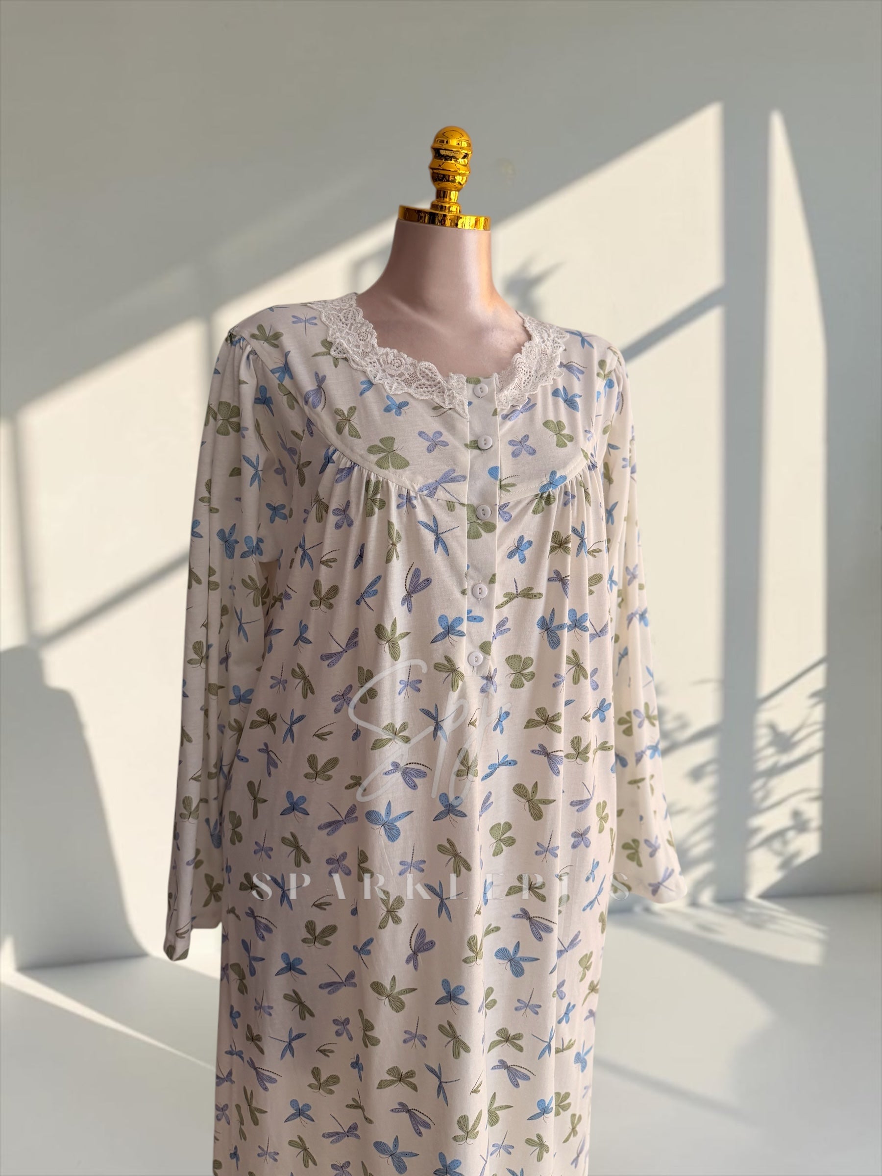 Soft Dragonfly Long Nightdress
