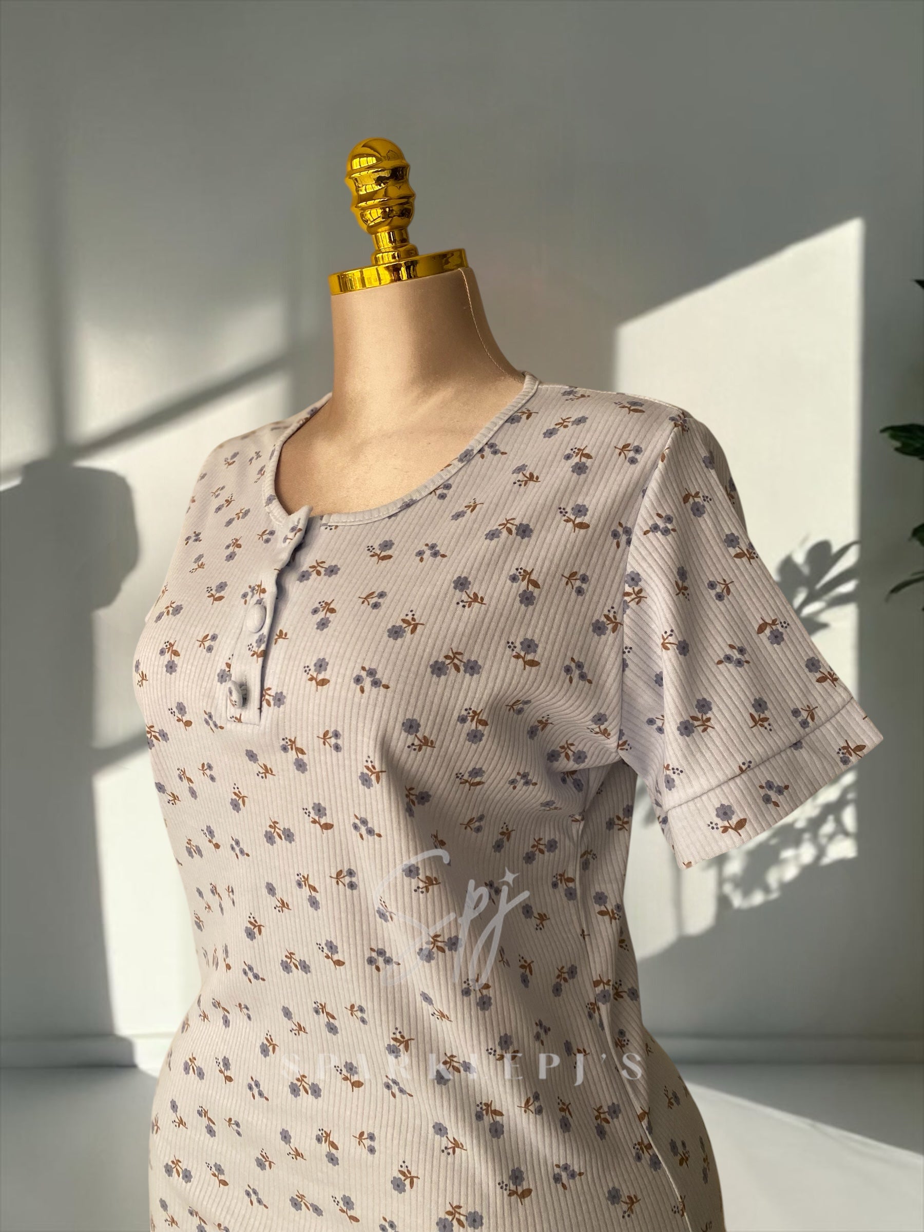 Ribbed Flower Nightdress