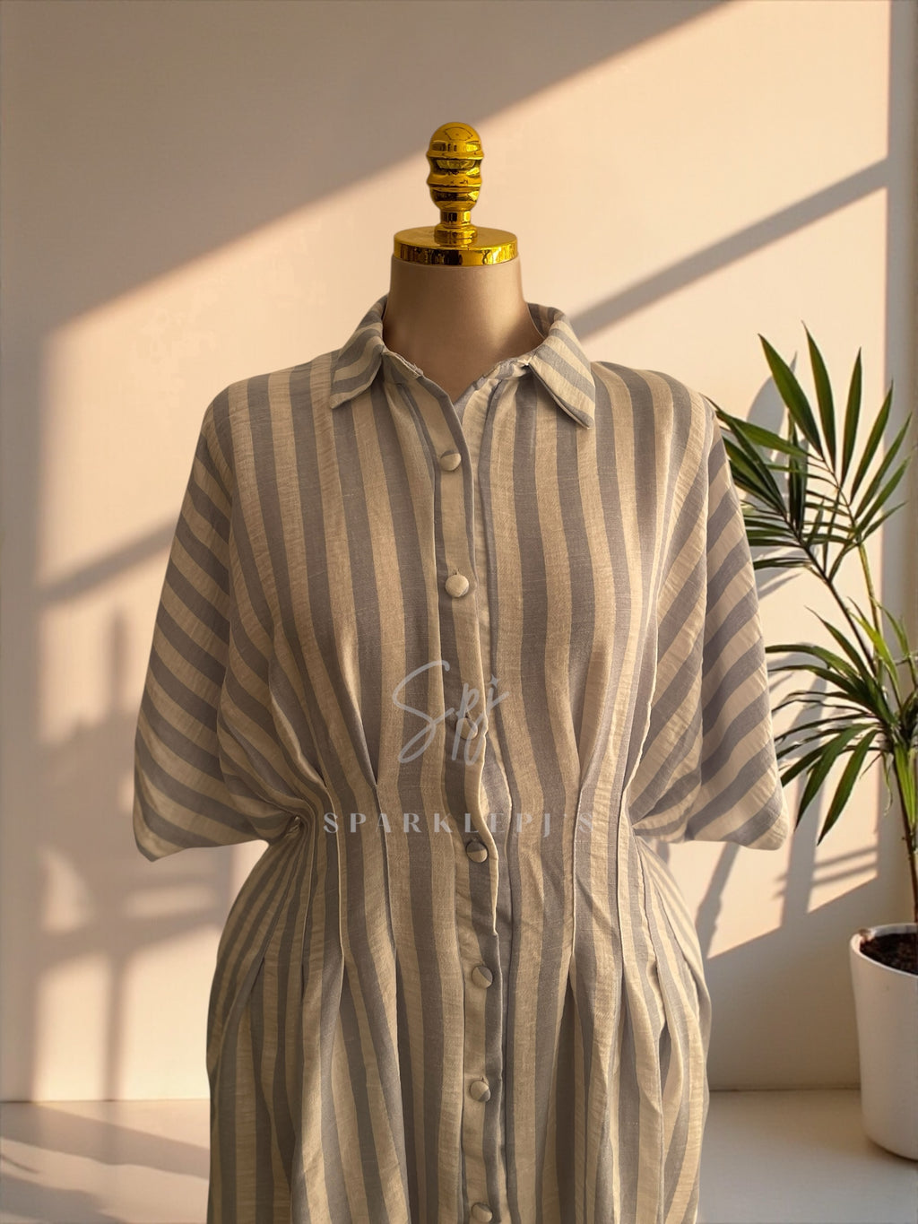 Soft Stripe Shirt Dress