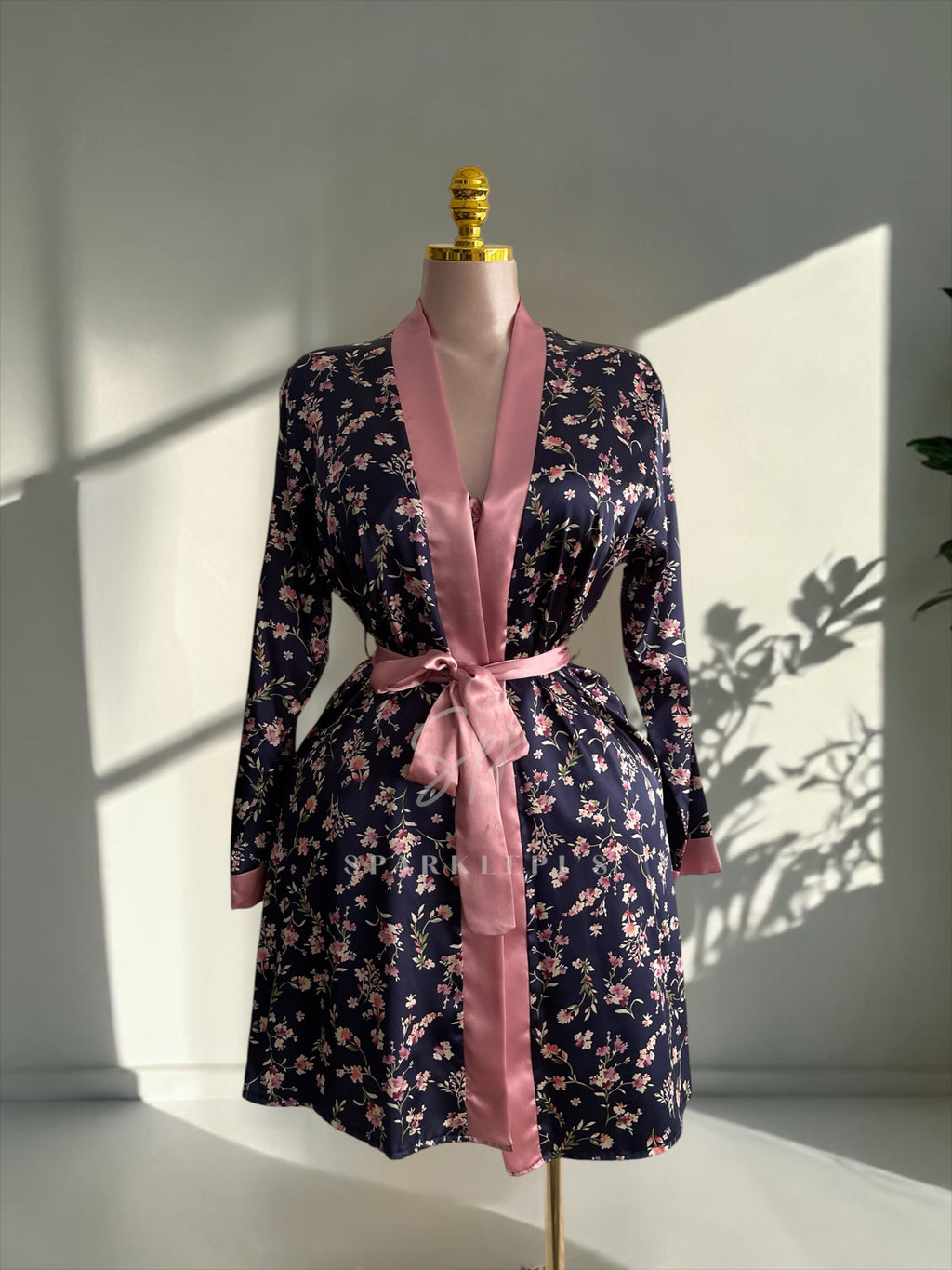 Floral Satin Robe Set