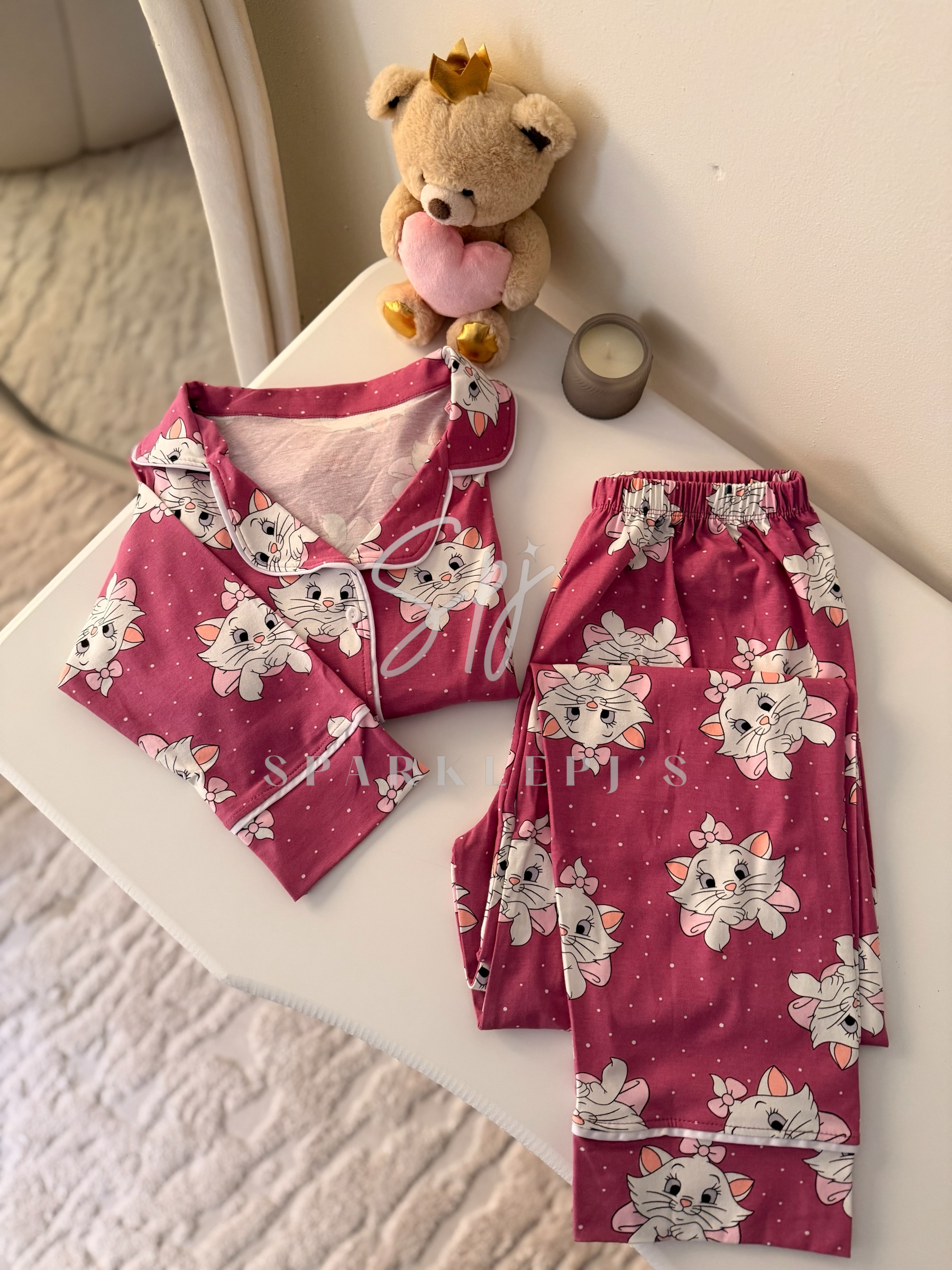 The Parisian Purr Kitty Buttoned Set