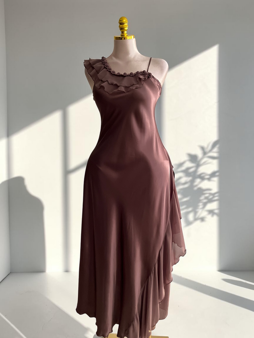 Hala Ruffle Satin Nightdress