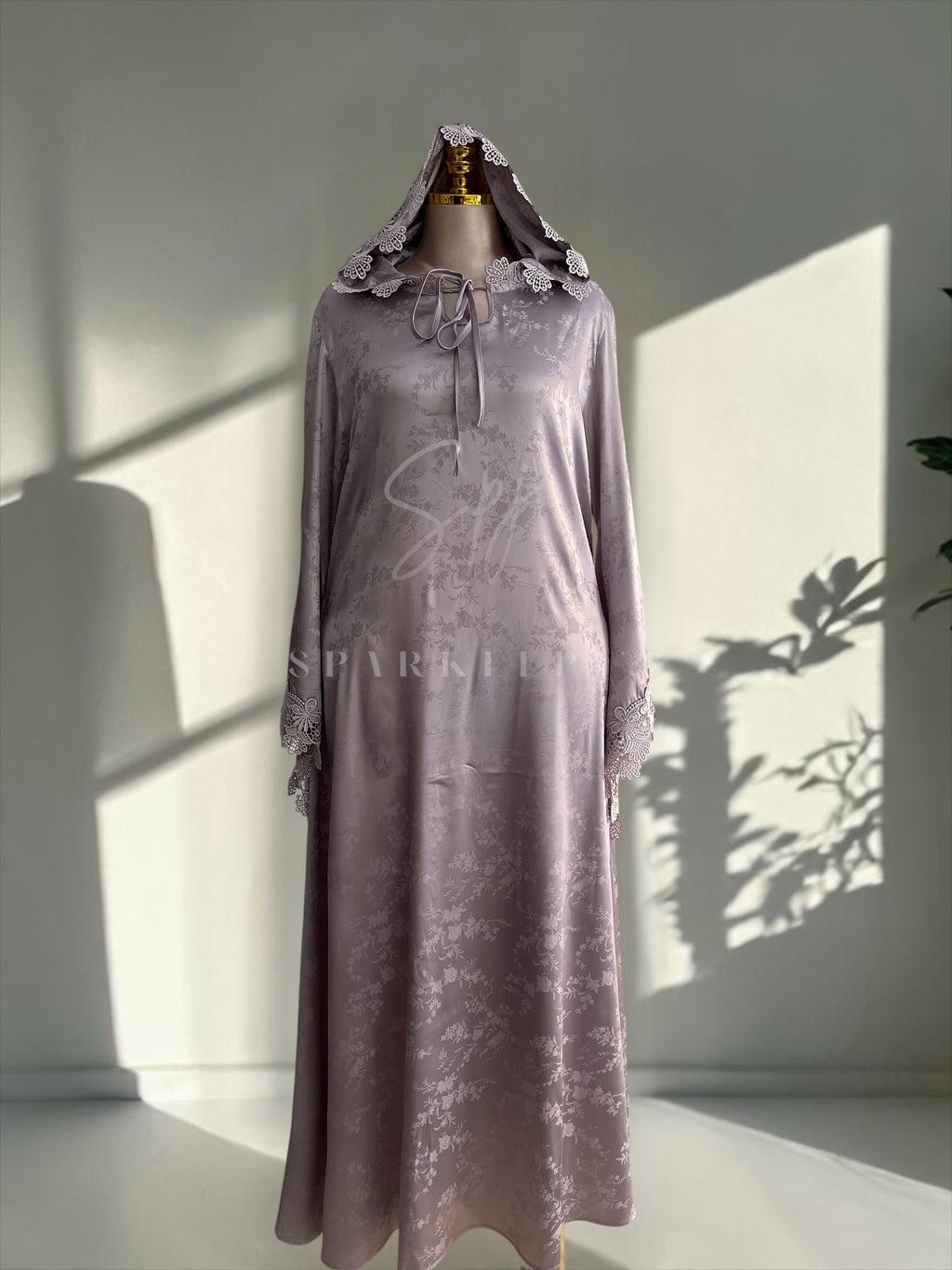 Floral Satin Lounge Abaya