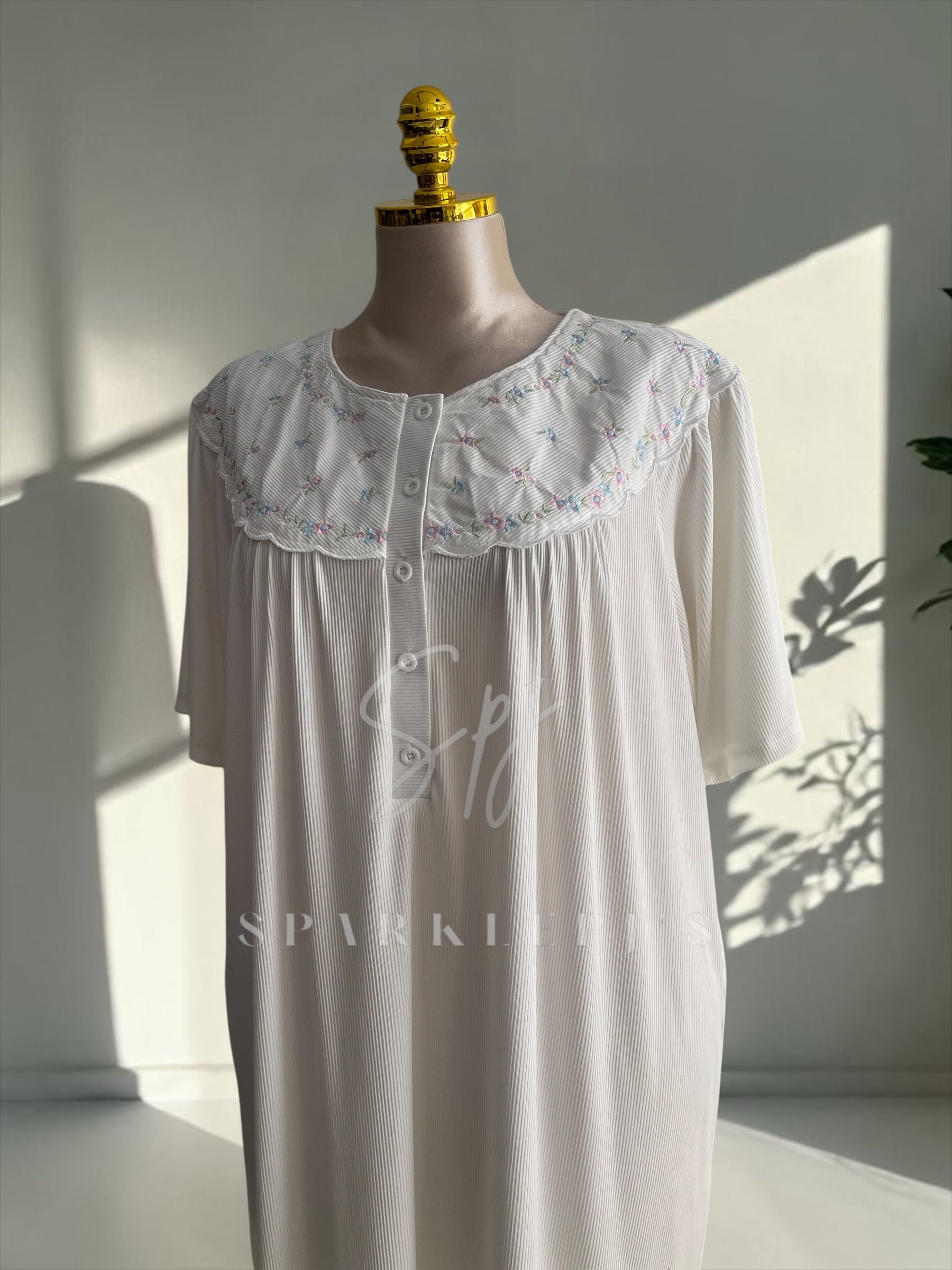 Soft Embroidered Maxi Nightdress