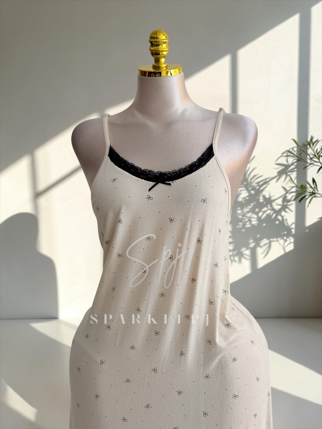 Elegant Mini Bow Nightdress