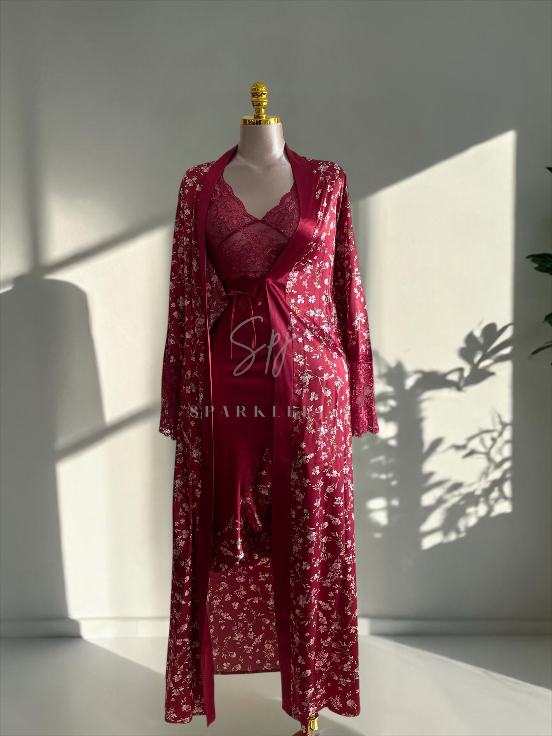 Cherry Blossom Satin Set