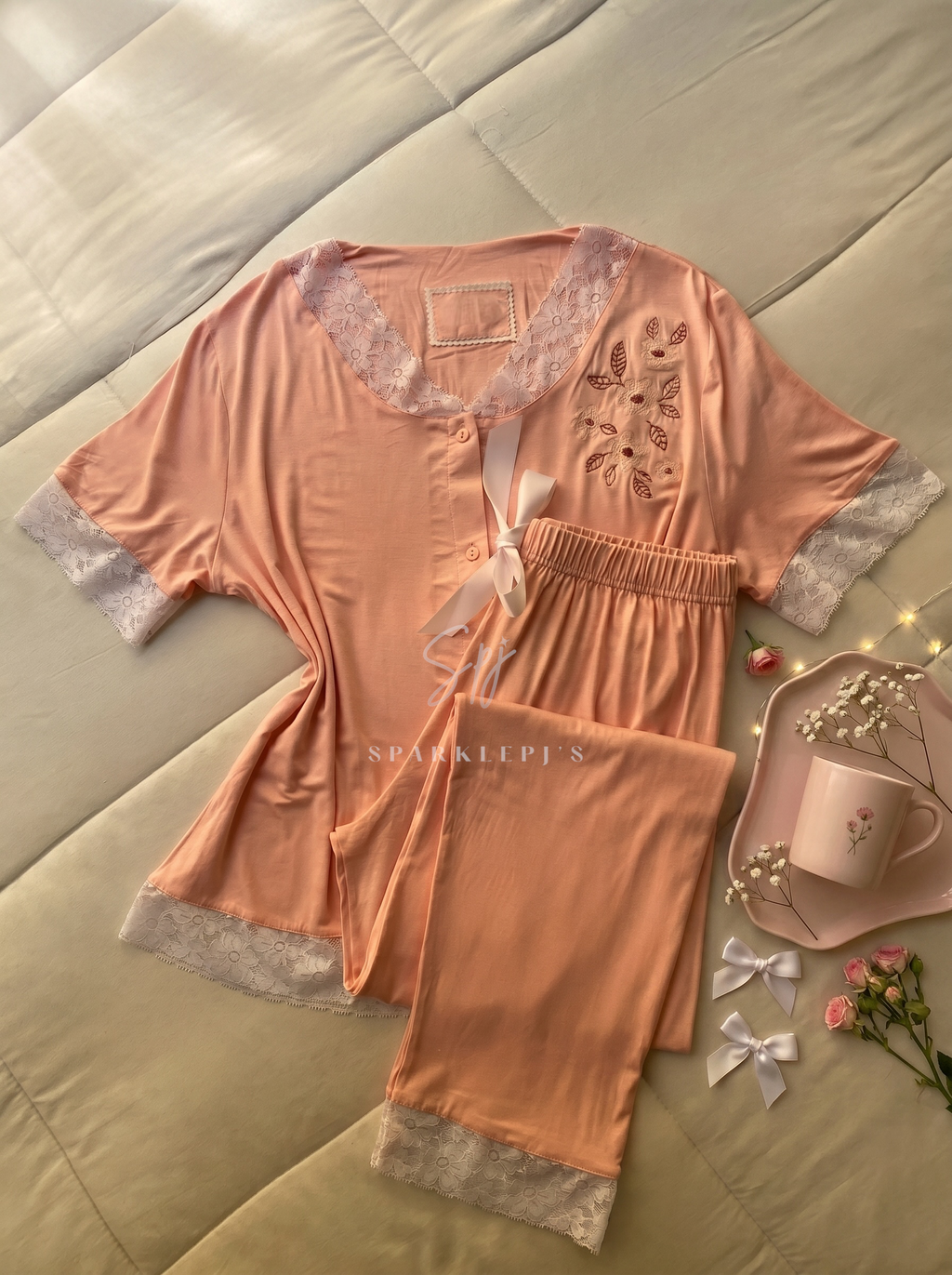 Bloom Lace Pajama Set