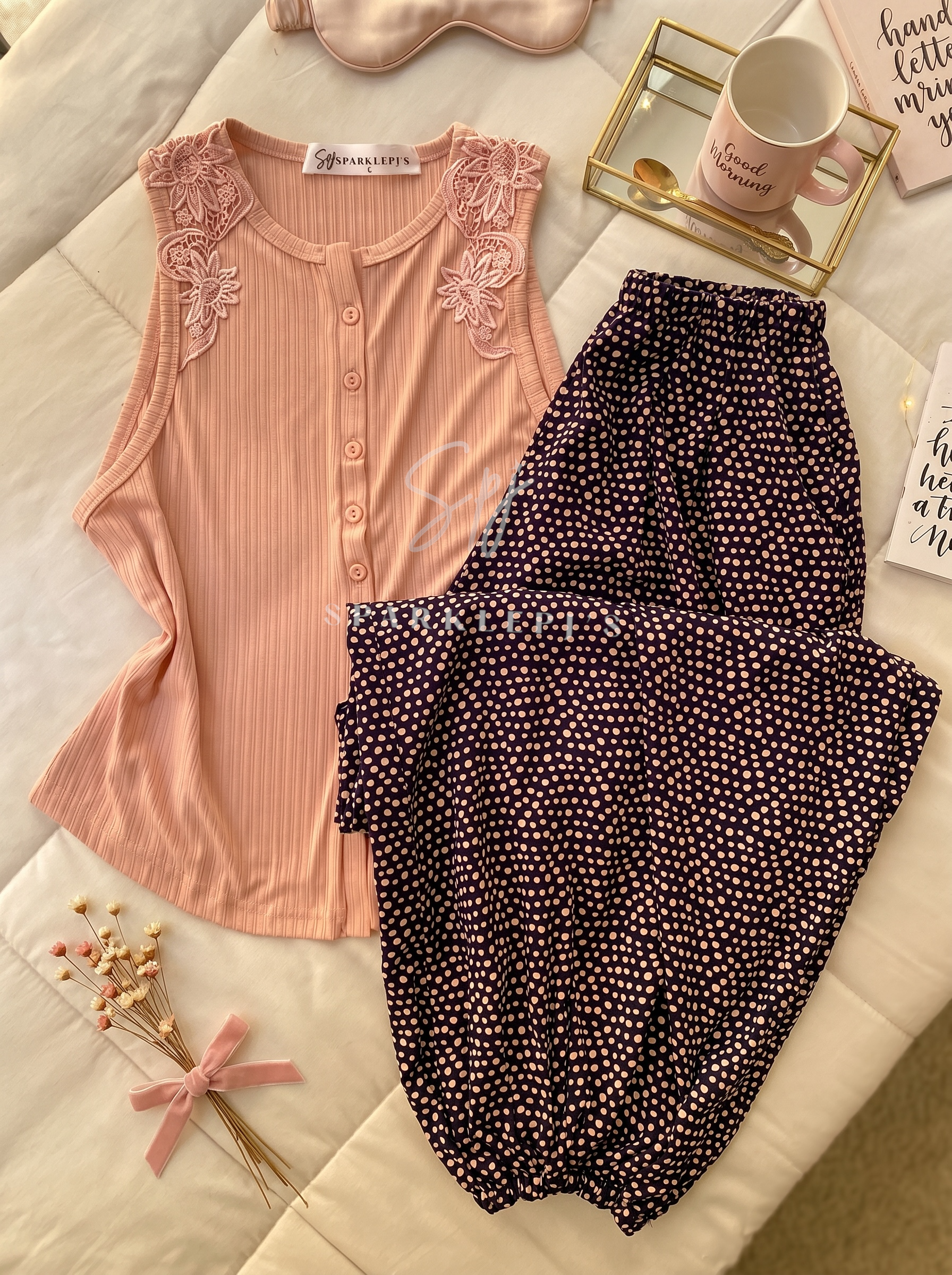 Blossom Dot Jogger Pajama Set