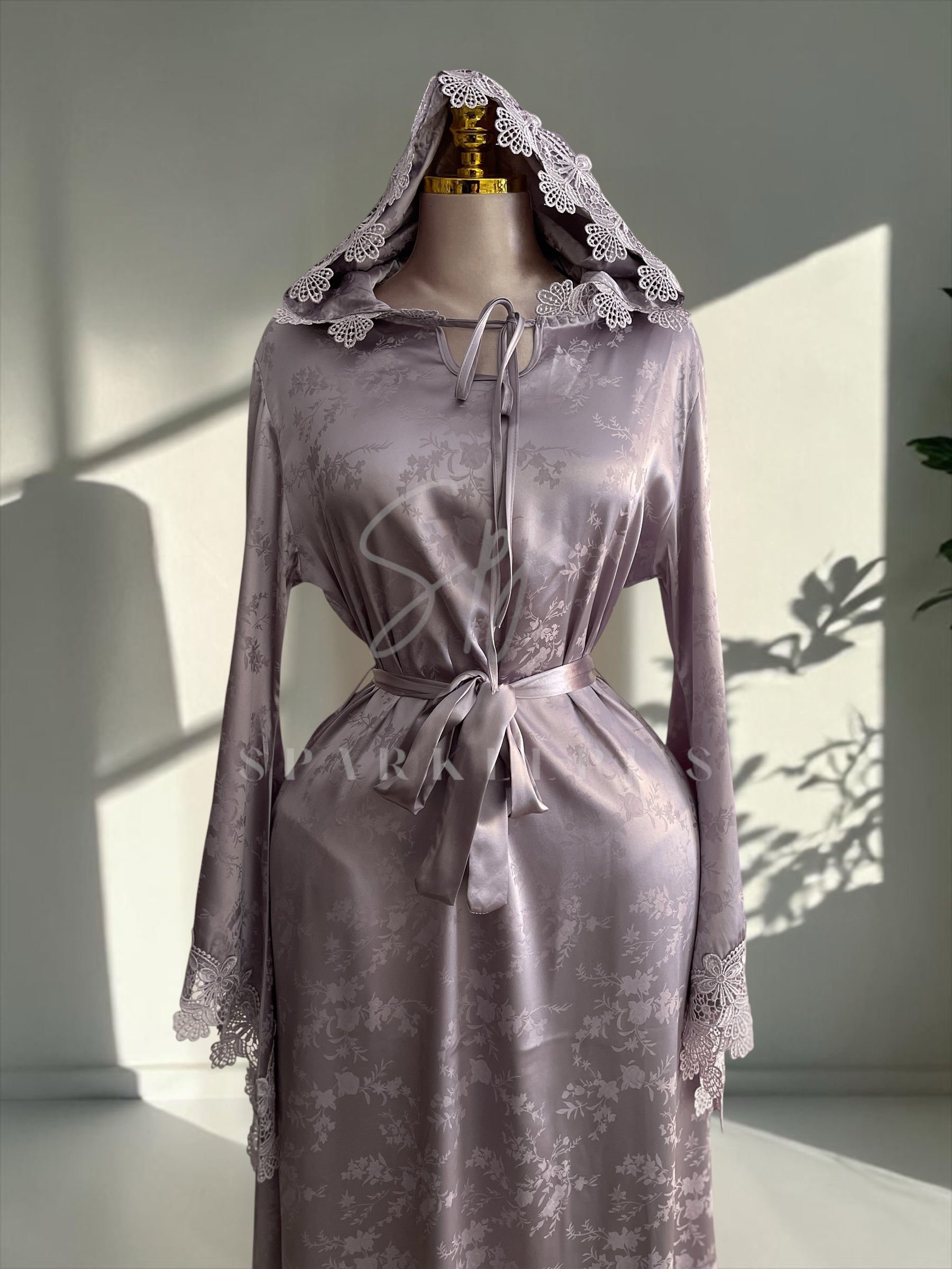 Floral Satin Lounge Abaya