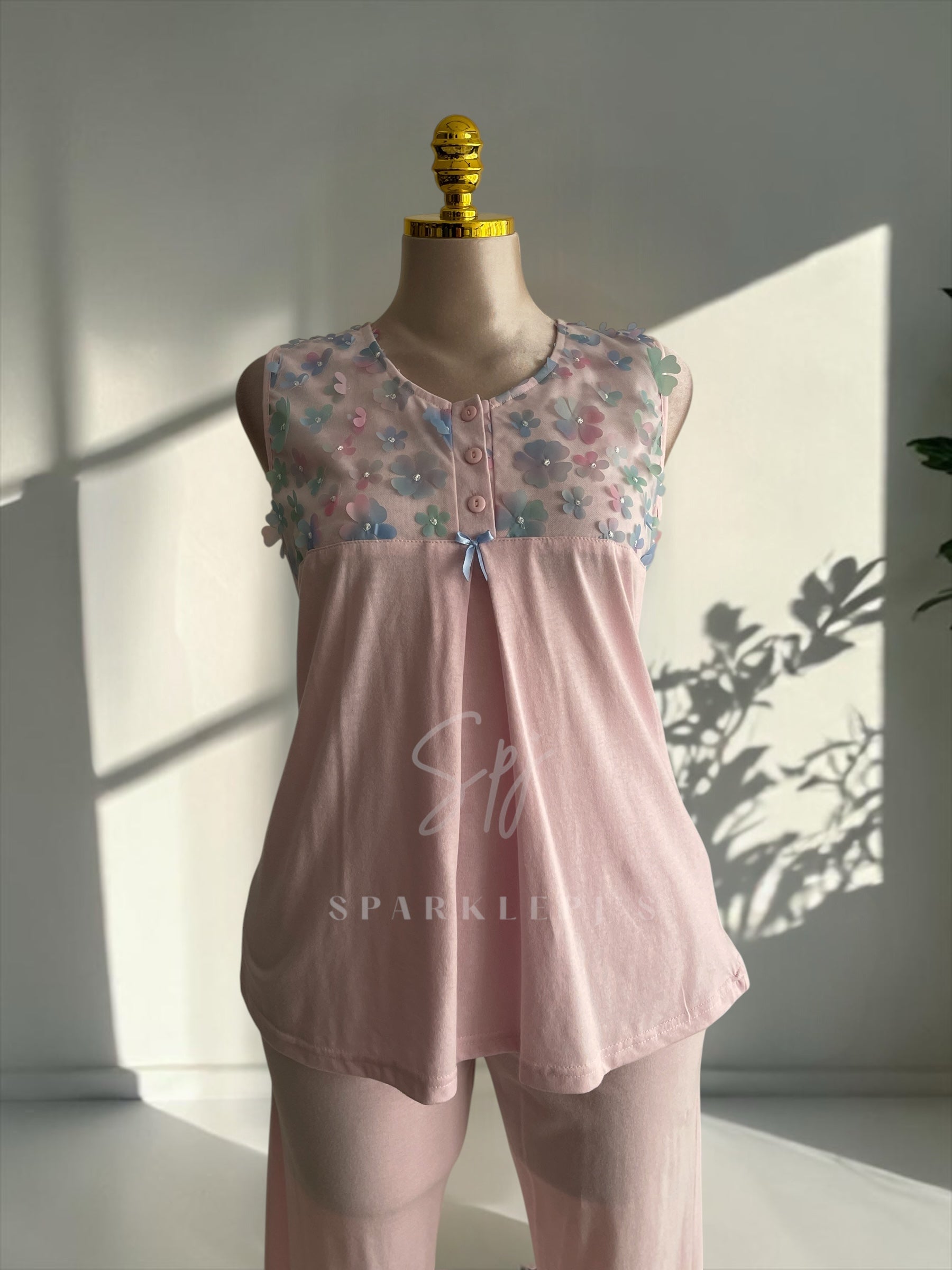 Elegant Blossom 3-Piece Pajama
