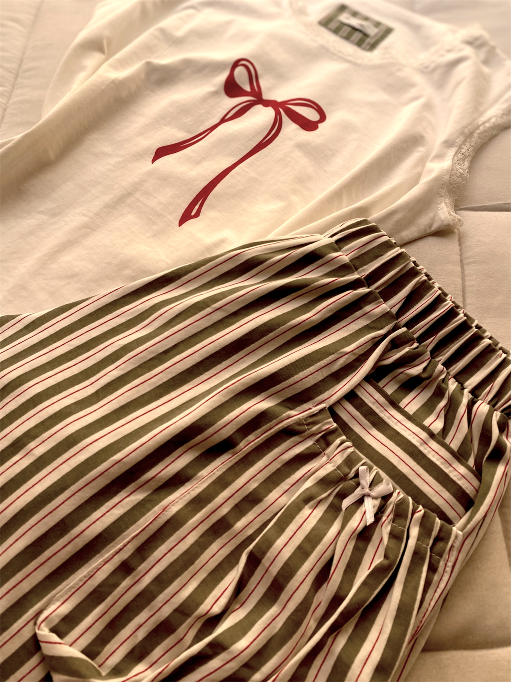 Ribbon Lounge Shorts Set