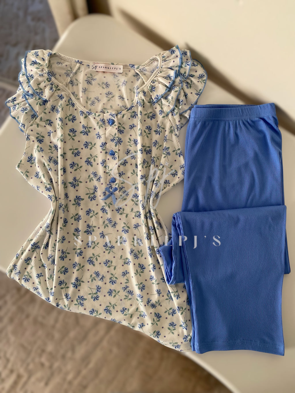Soft Floral Capri Pajama Set