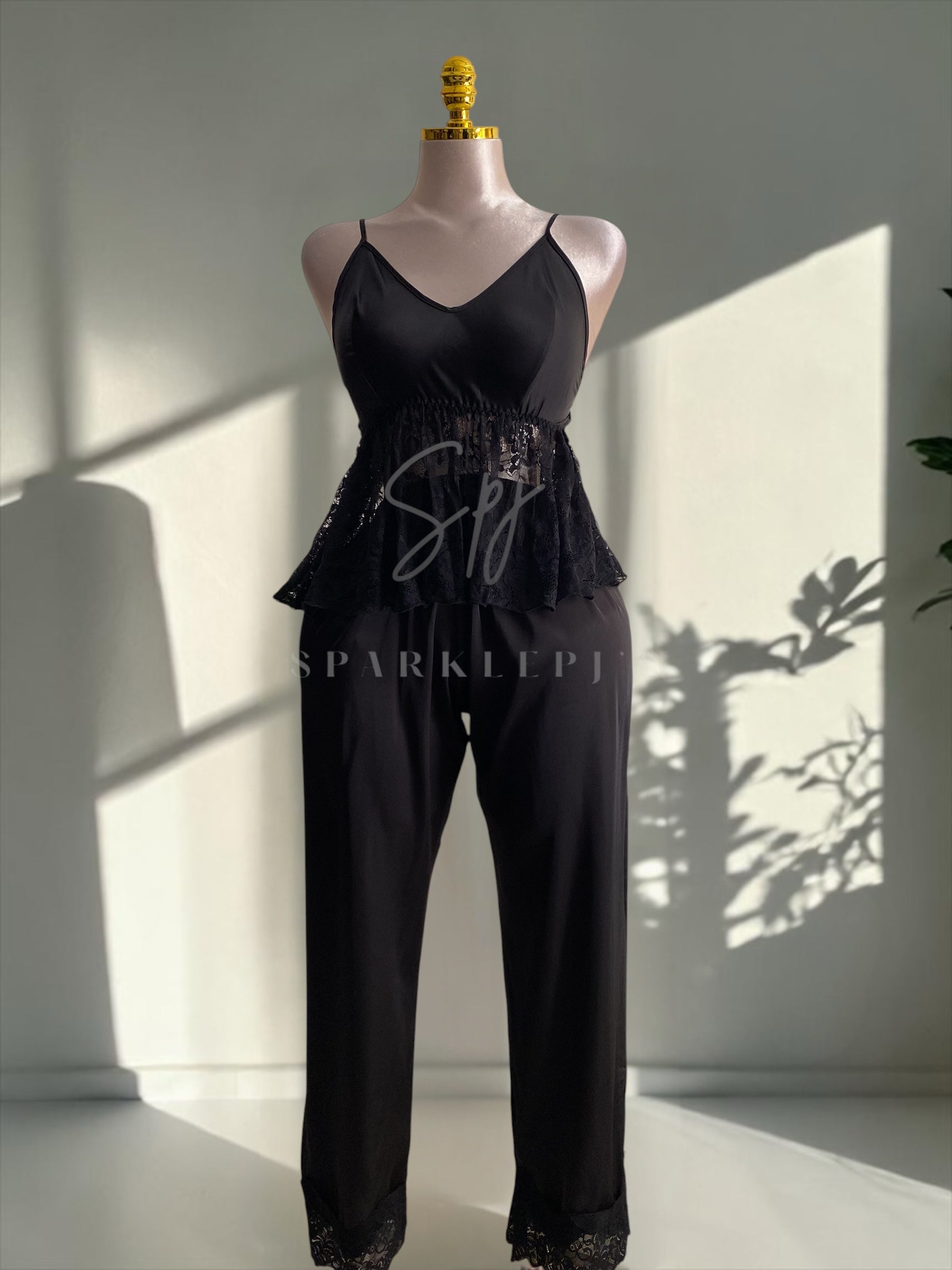 Elegant Lace 4-Piece Satin Set