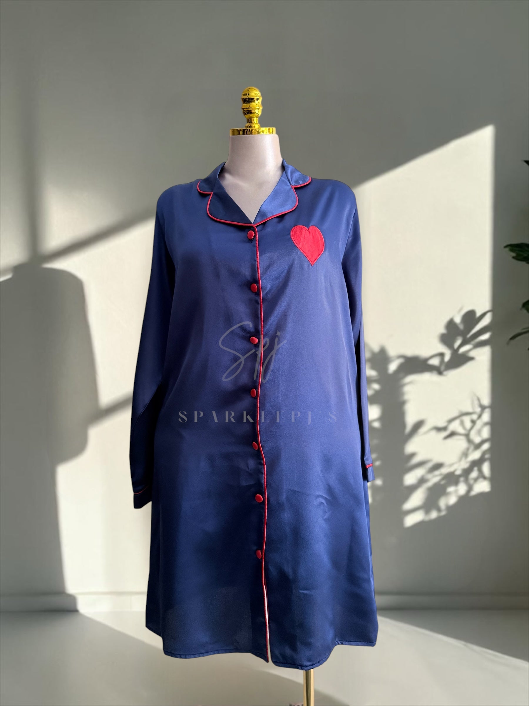 Sweet Heart Satin Nightdress