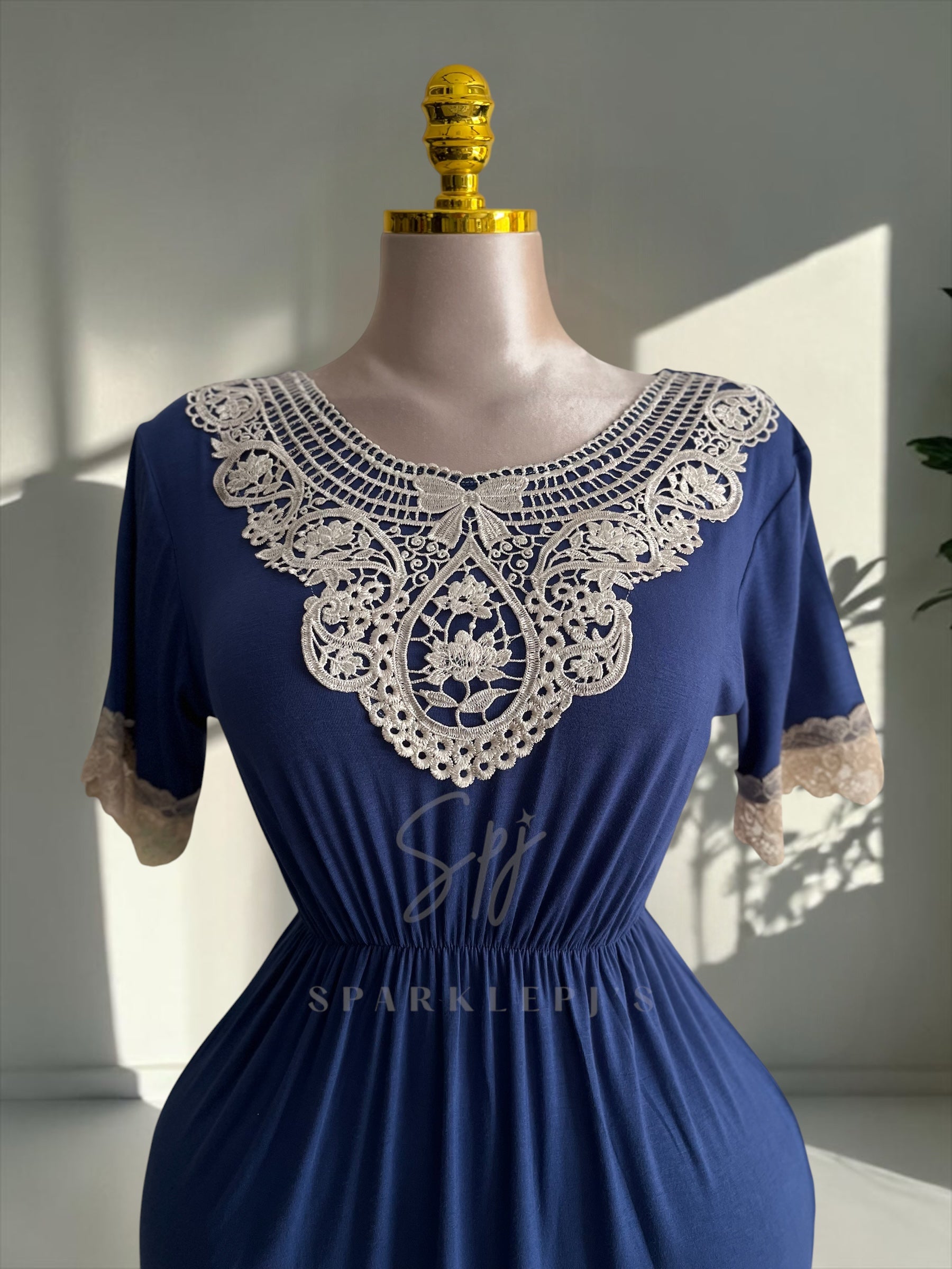 Royal Lace Short Night Dress