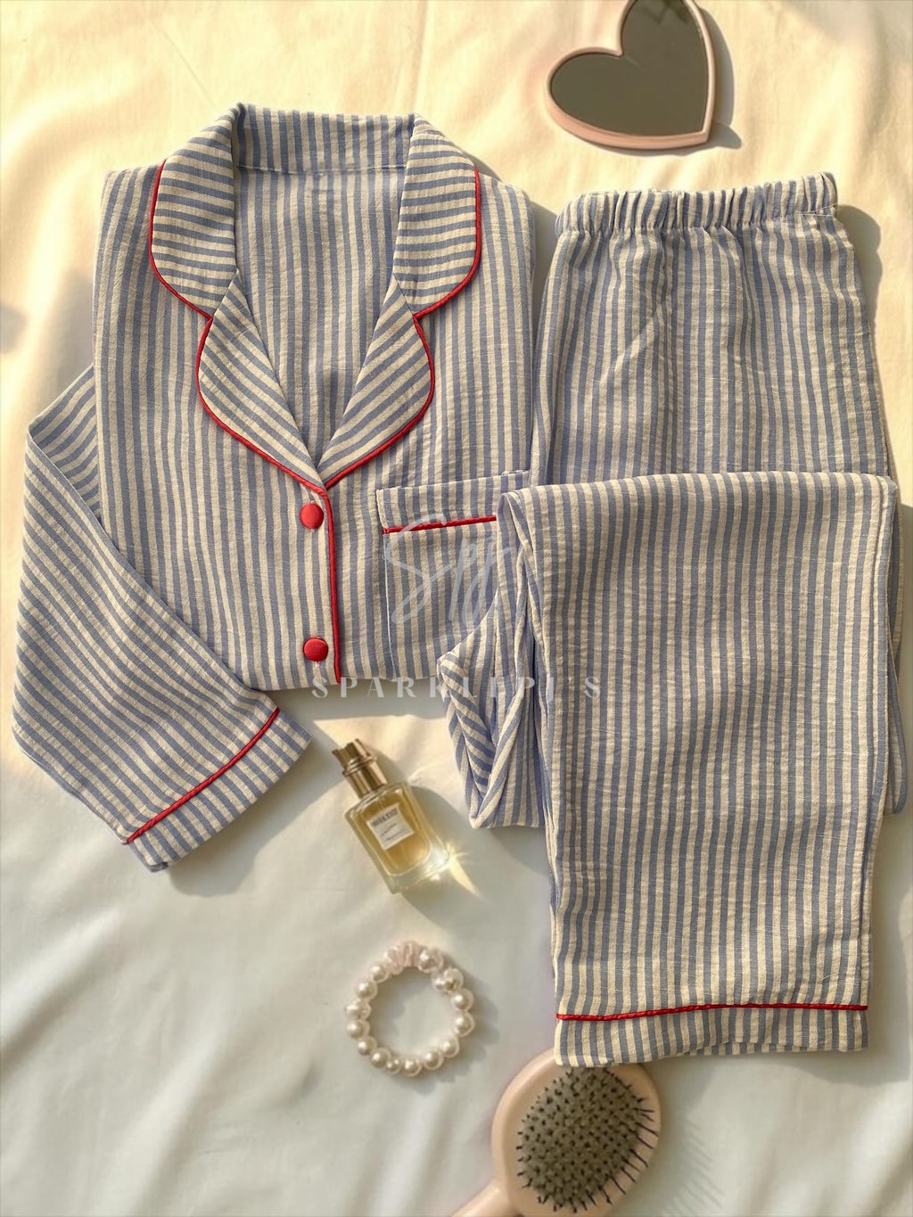 Classic Stripe Button Pajama (Long-Sleeve)
