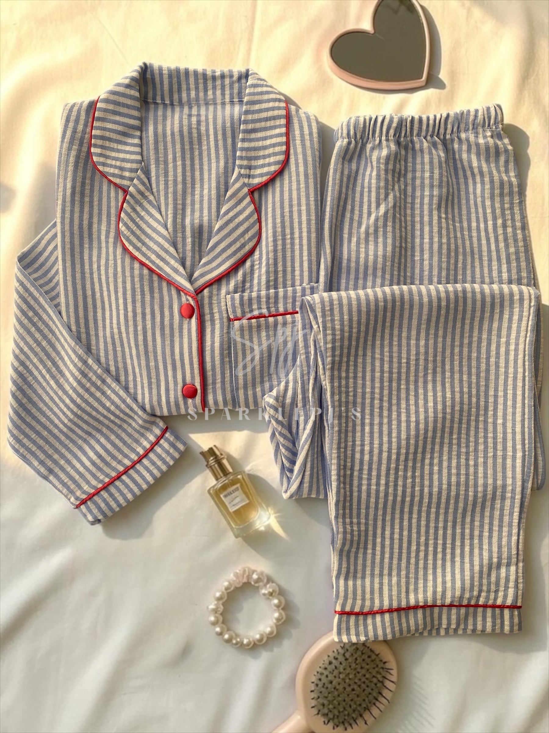 Classic Stripe Button Pajama (Long-Sleeve)