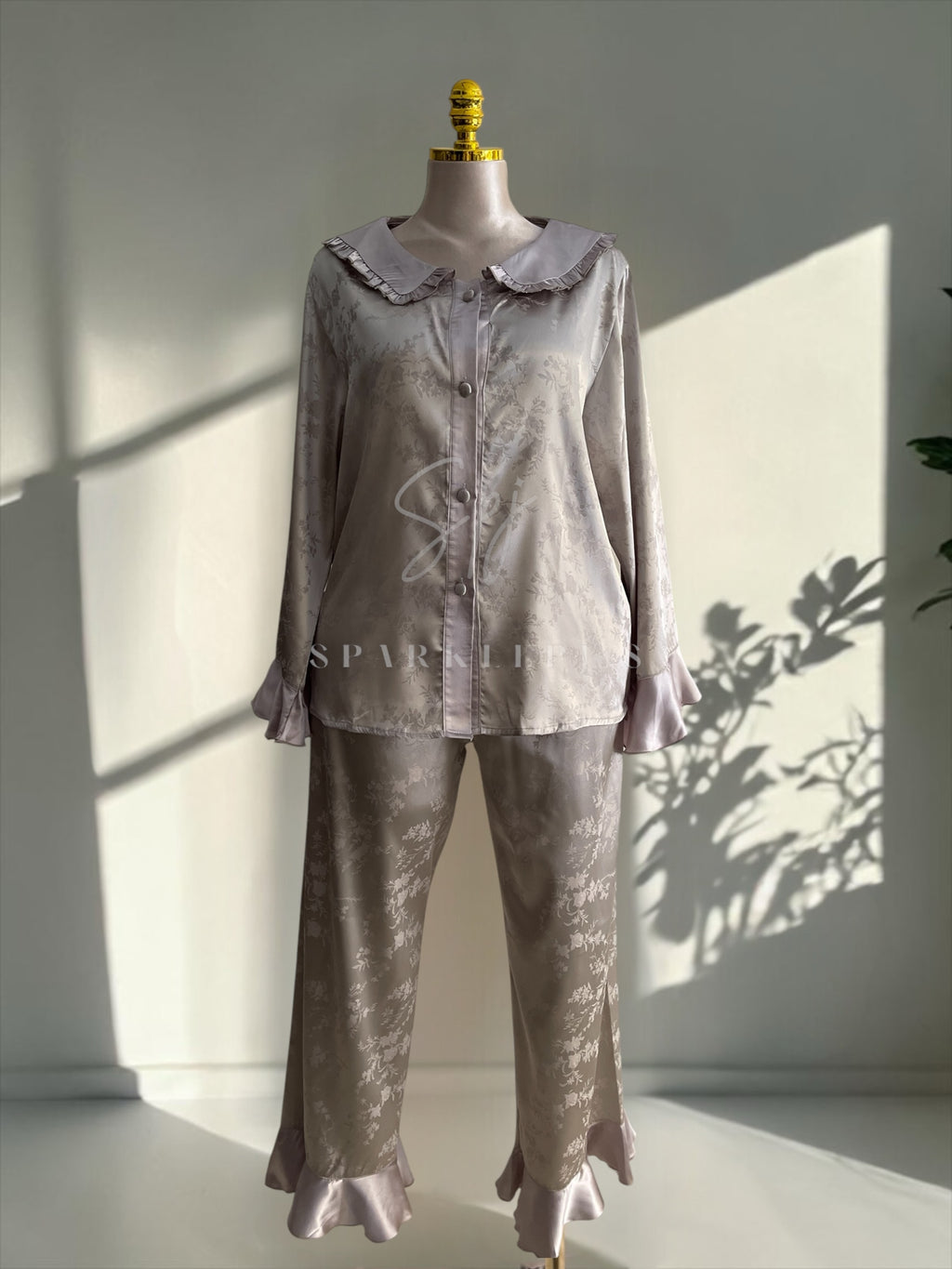 Classic Buttoned Satin Pajama