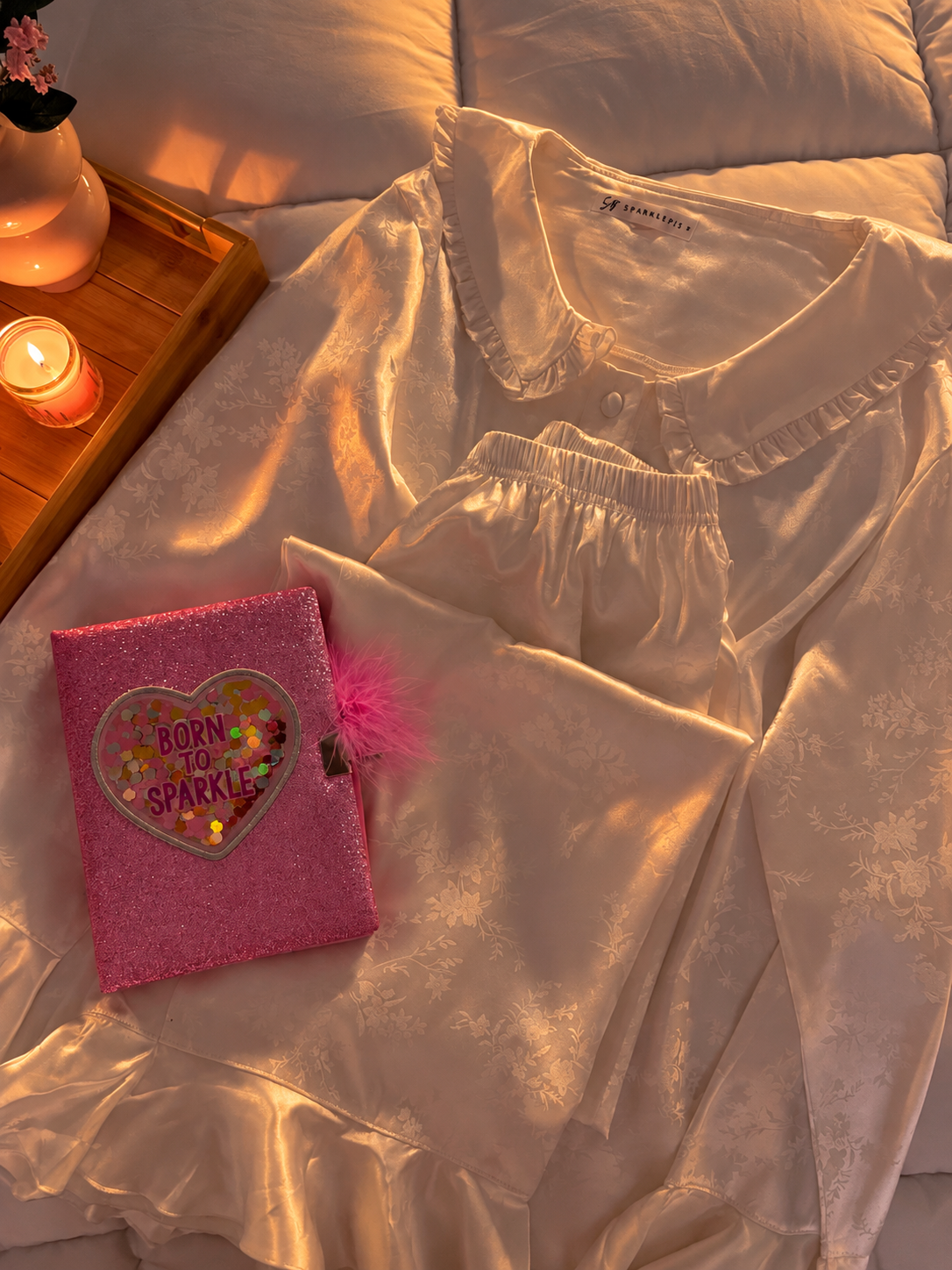 Classic Buttoned Satin Pajama