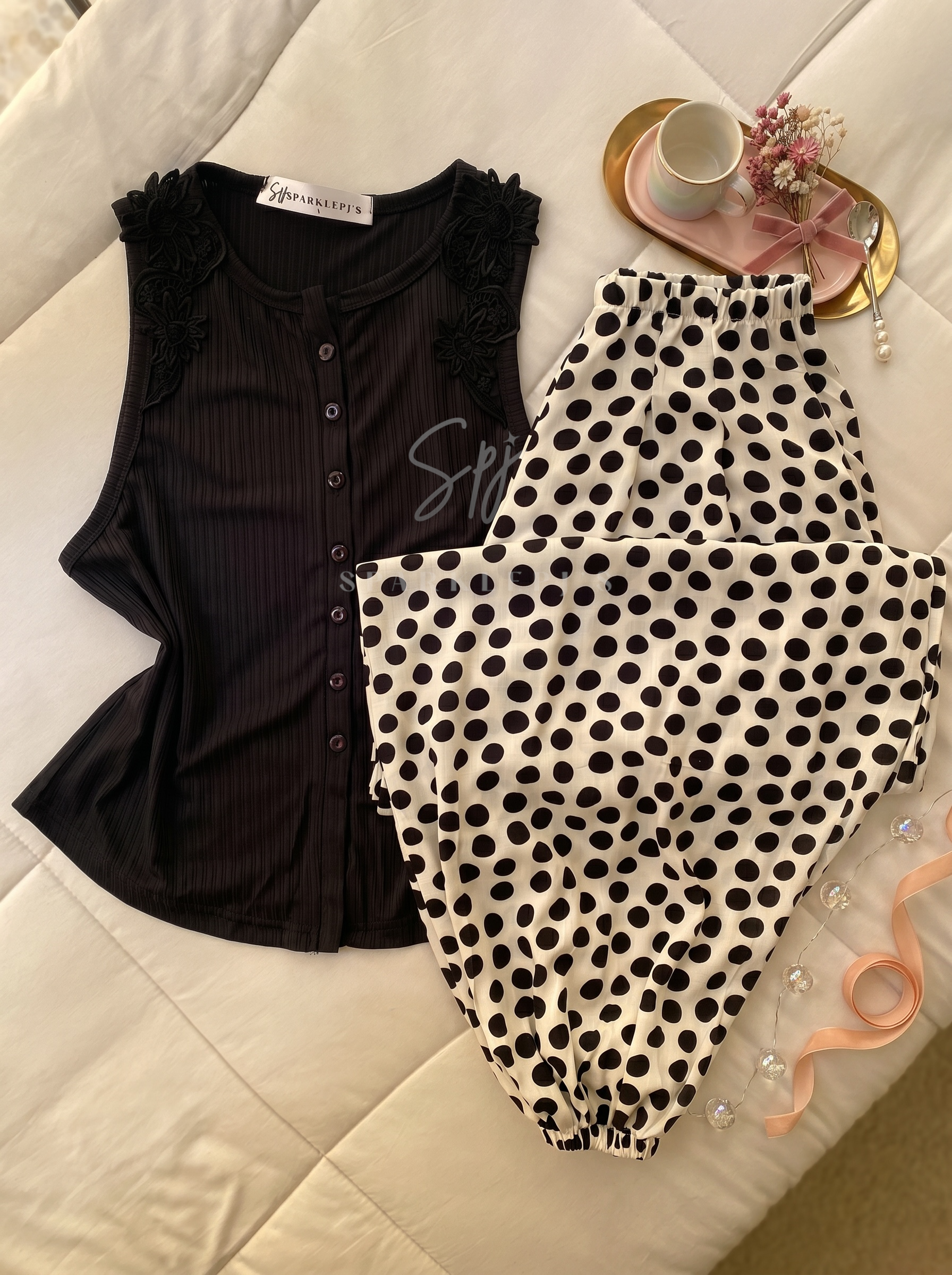 Blossom Dot Jogger Pajama Set