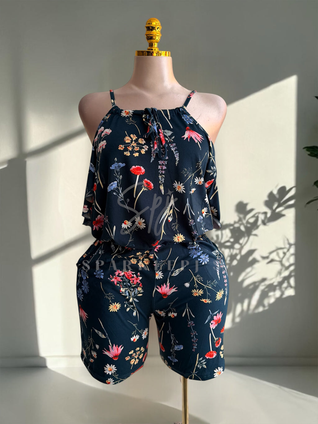 Elegant Floral Short Jumpsuit