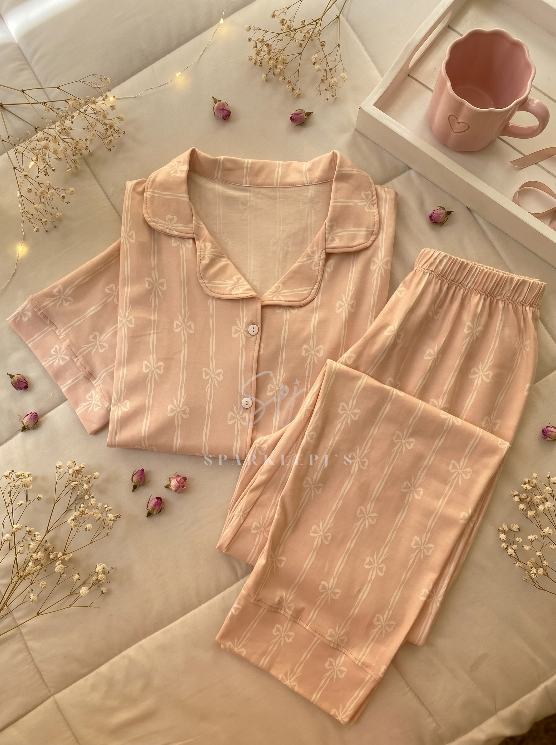 Blush Ribbon Pajama Set