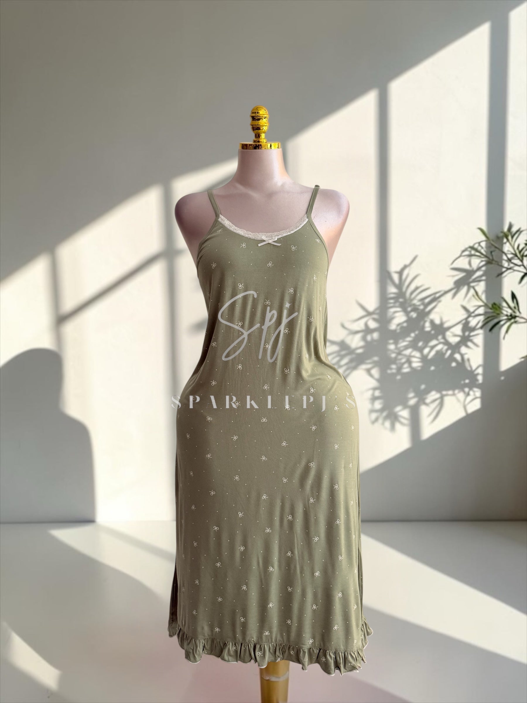 Elegant Mini Bow Nightdress