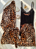 Leopard Luxe 3-Piece Pajama Set