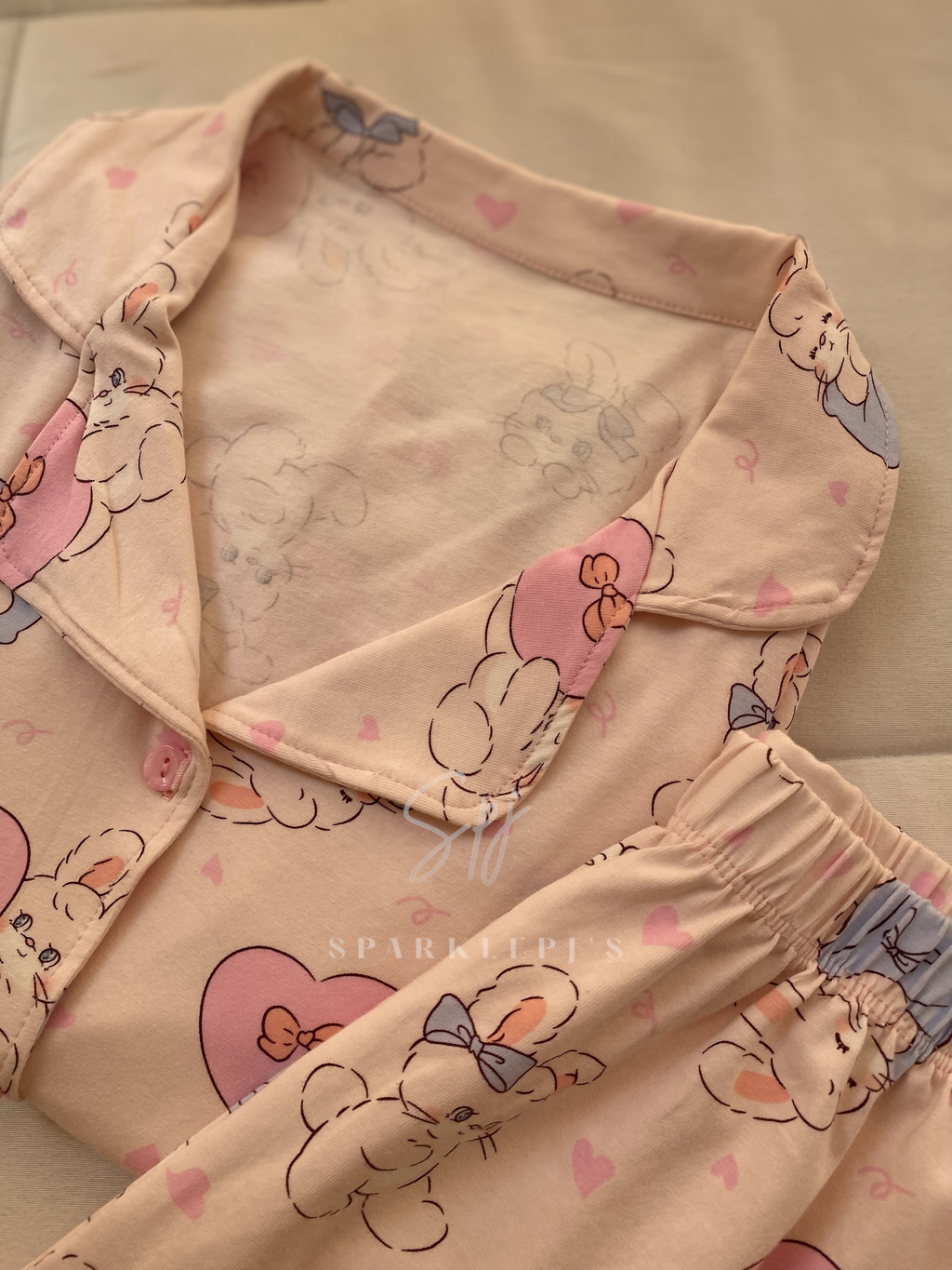 Bunny Hearts Pajama Short Set