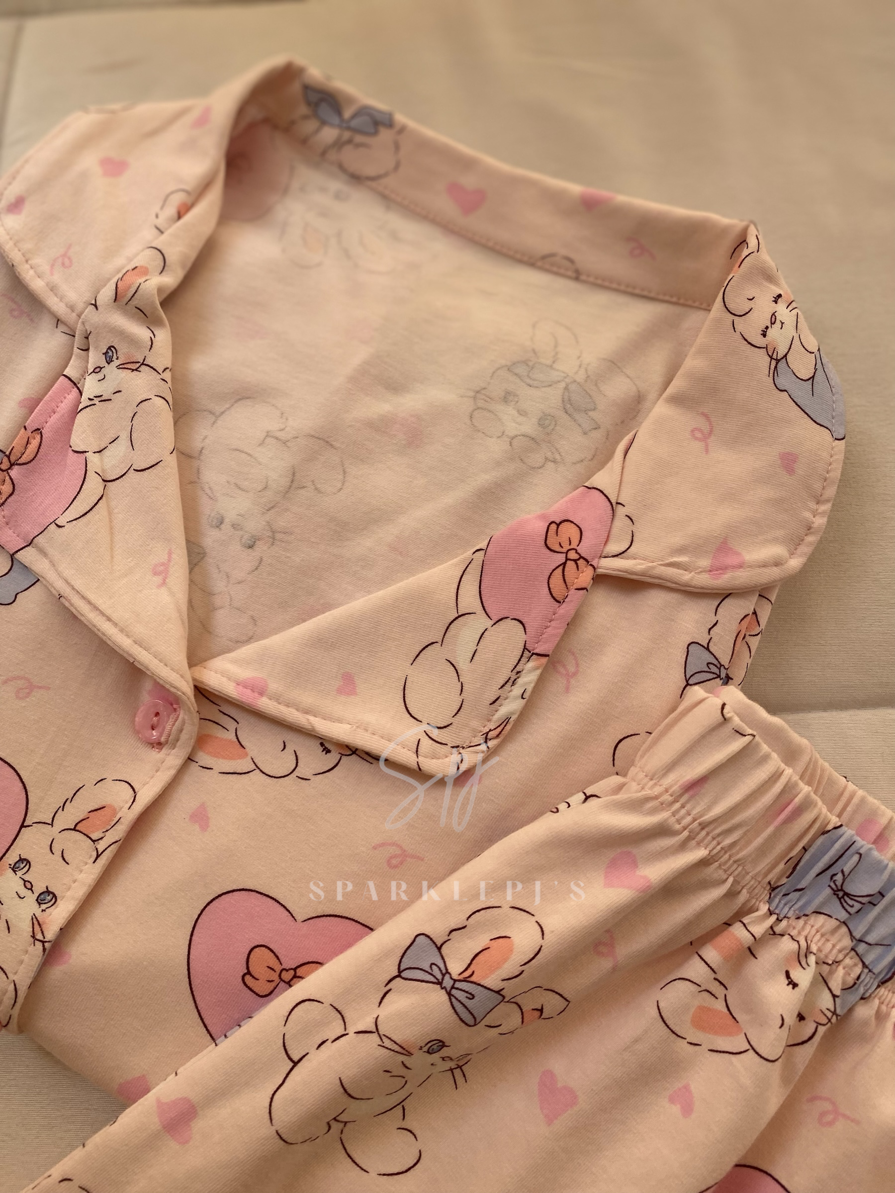 Bunny Hearts Pajama Short Set