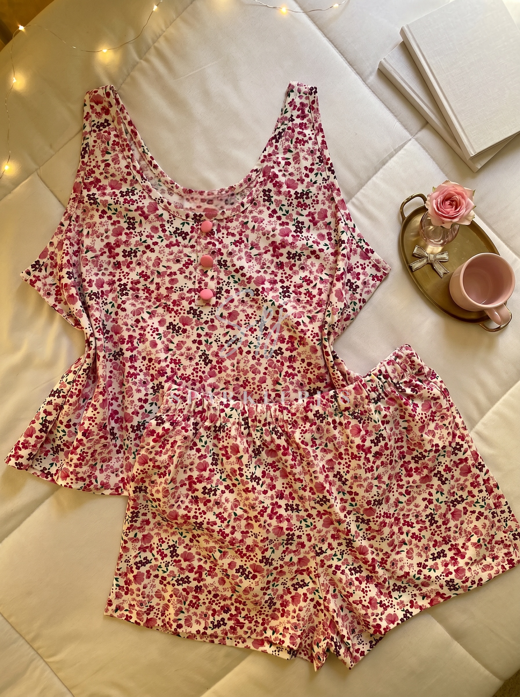Pink Petals Short Pajama Set