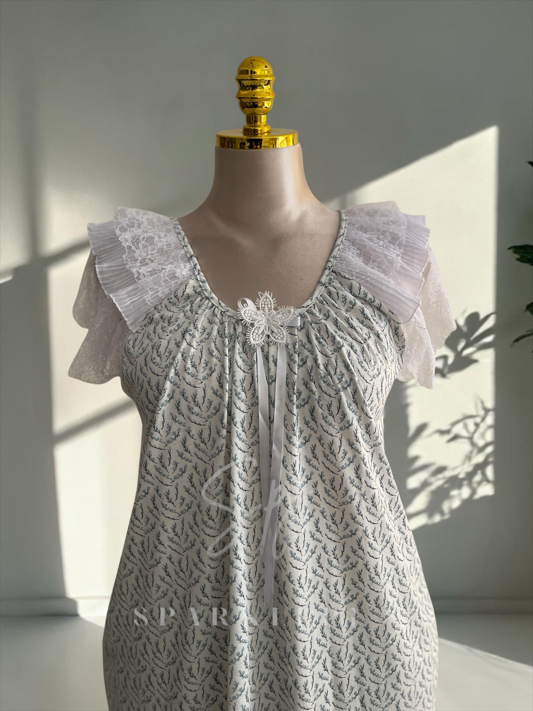 Elegant Petal Lounge Gown - Plus Size