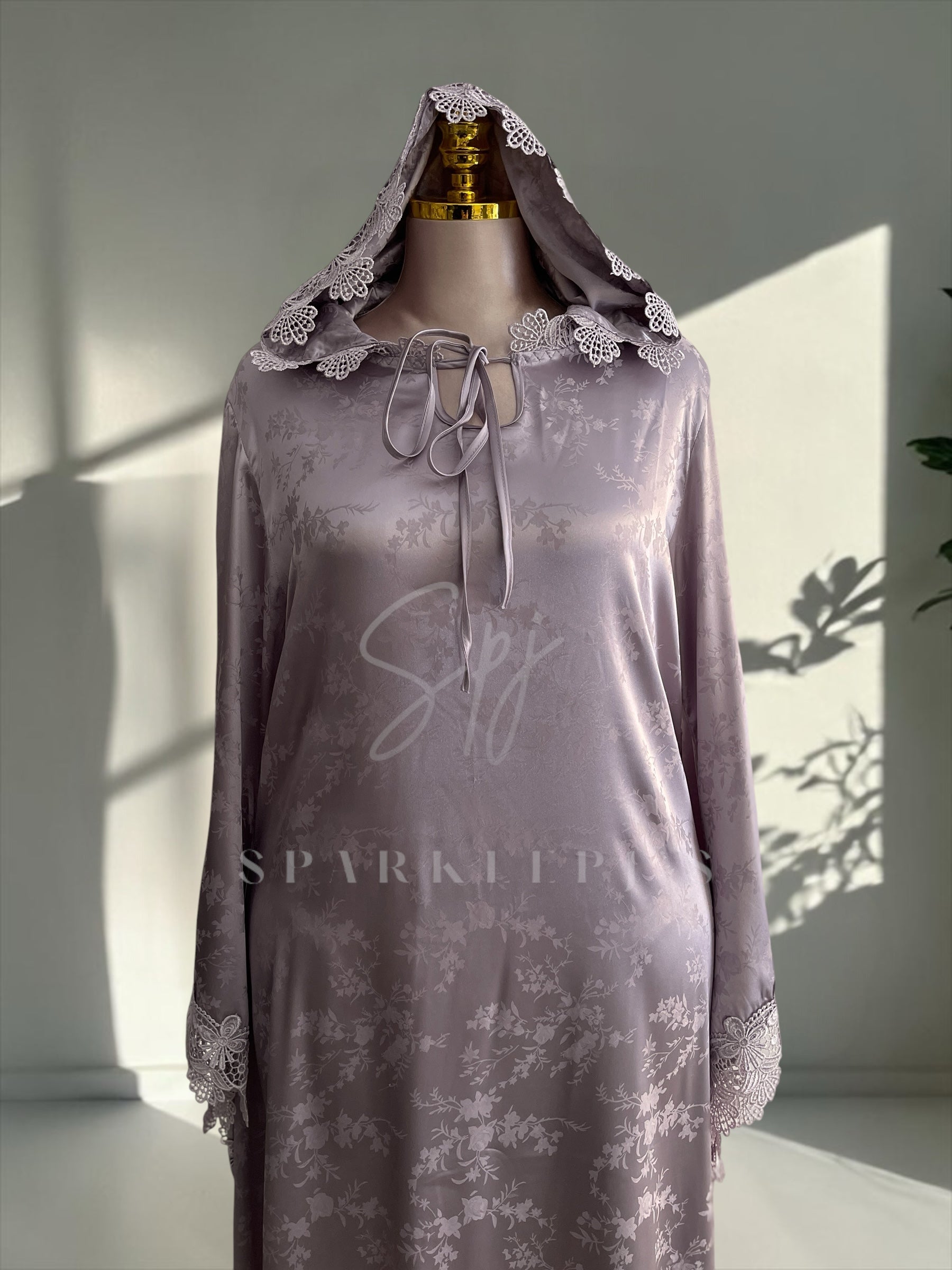 Floral Satin Lounge Abaya