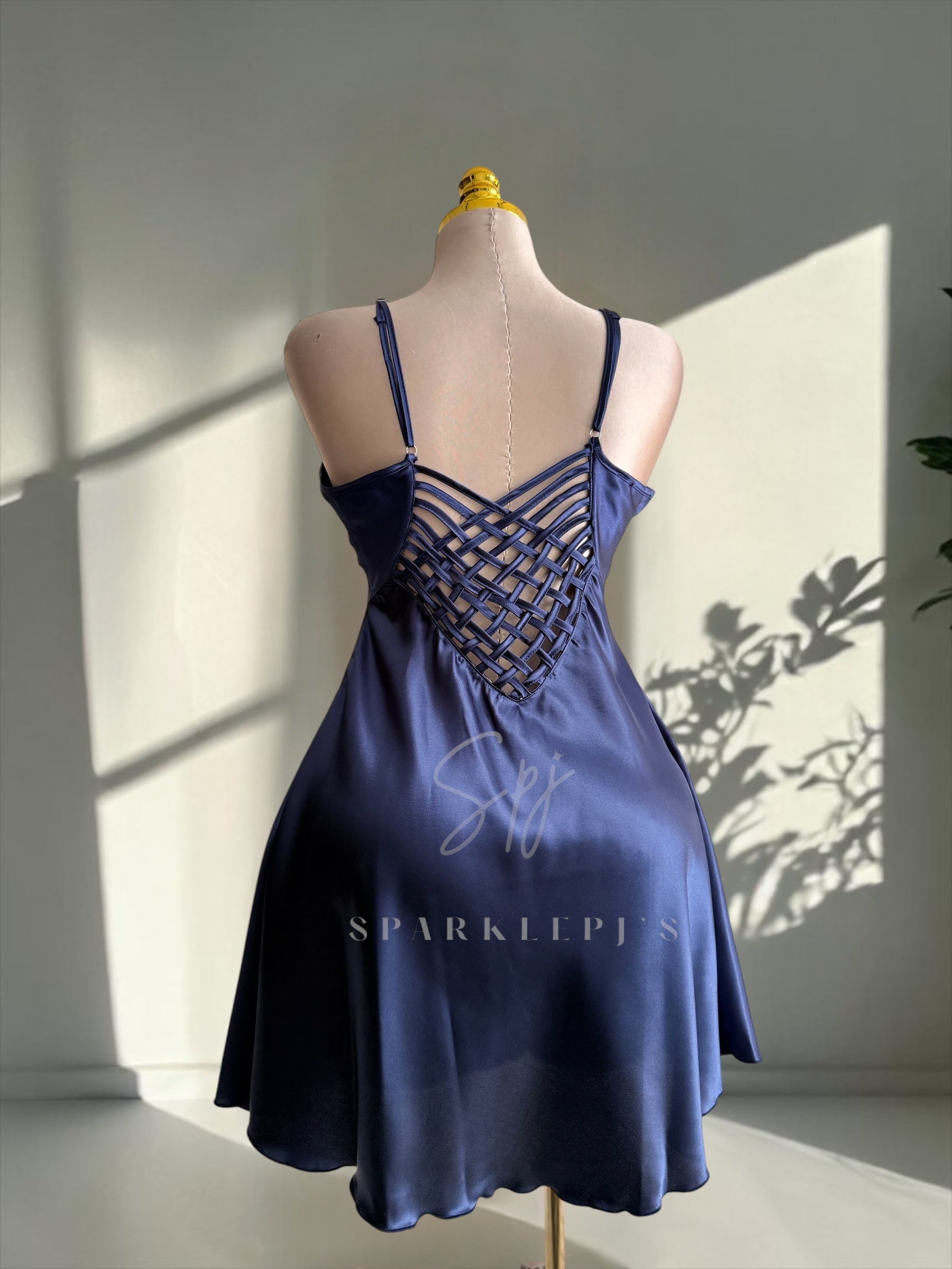 Satin Summer Night Dresses Midsummer Night Halter Satin Maxi Dress Navy  Hello Molly US