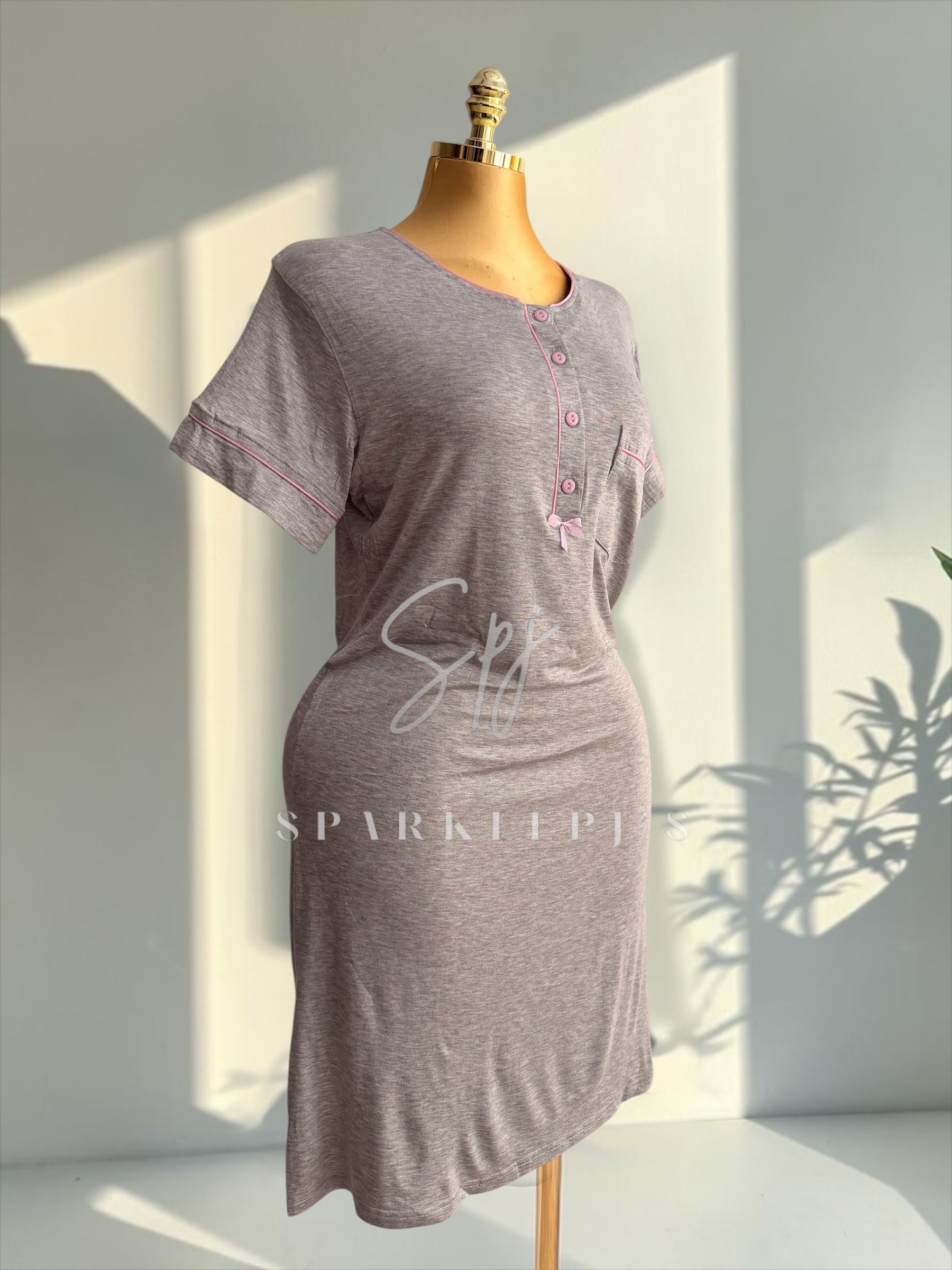 Soft Button Night Dress