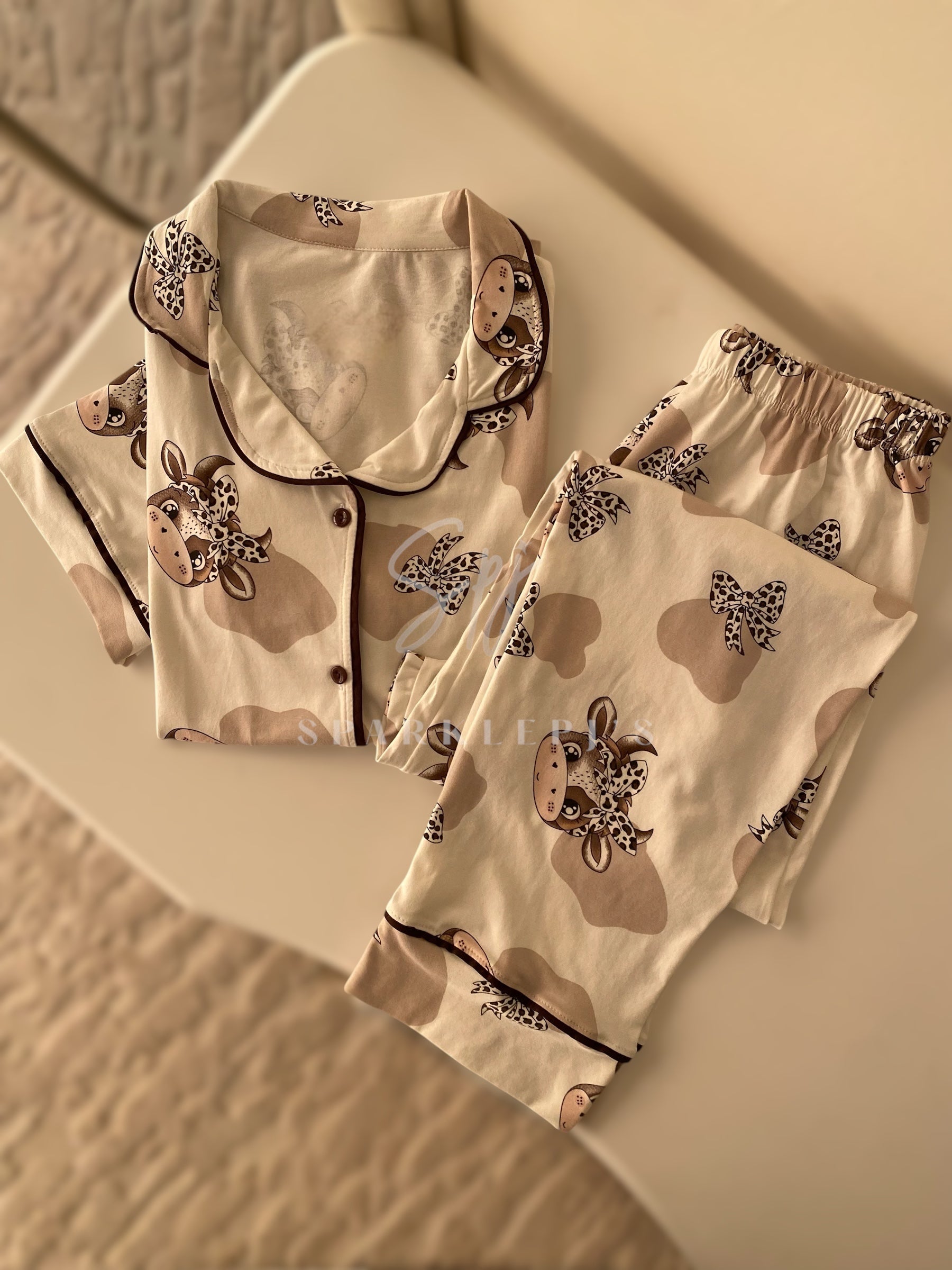 Cozy Cow Pajama Set (Short-Sleeve)