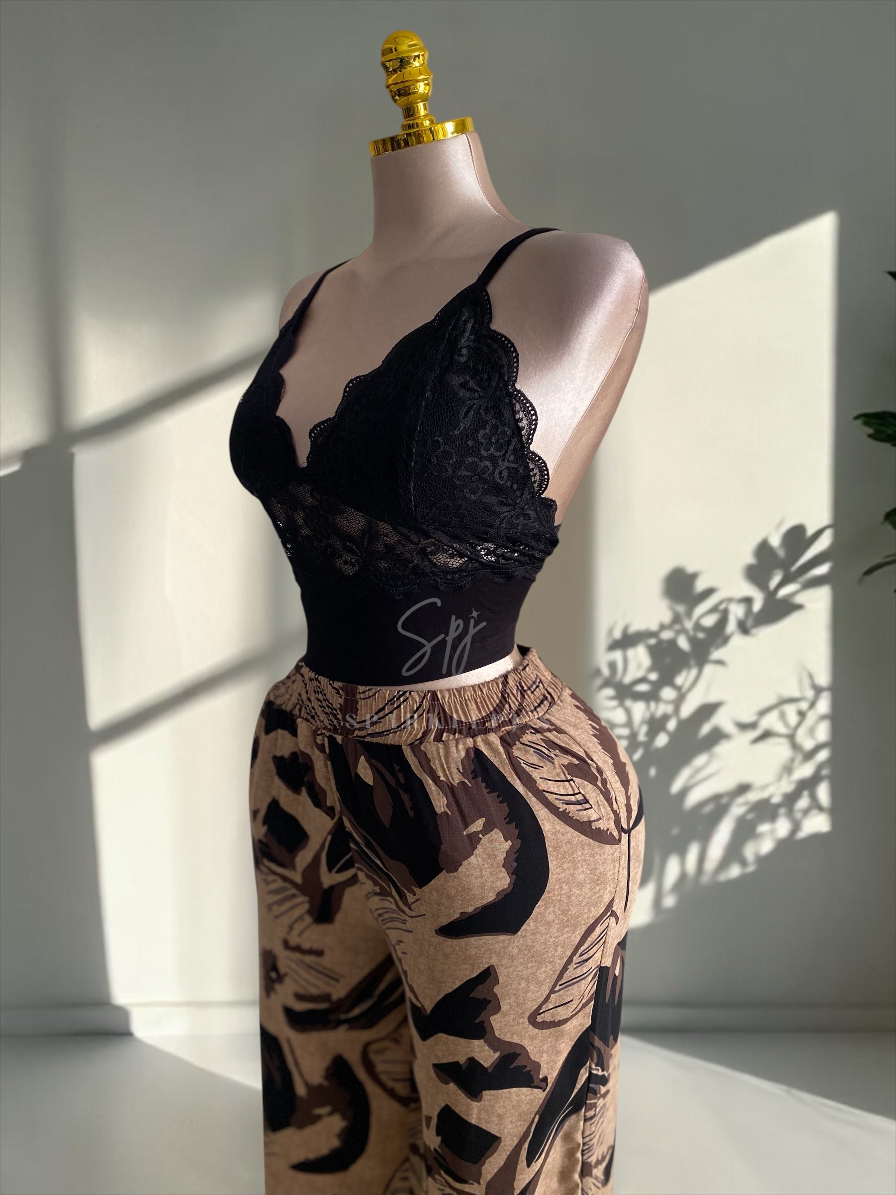 Elegant Lace Pajama Set