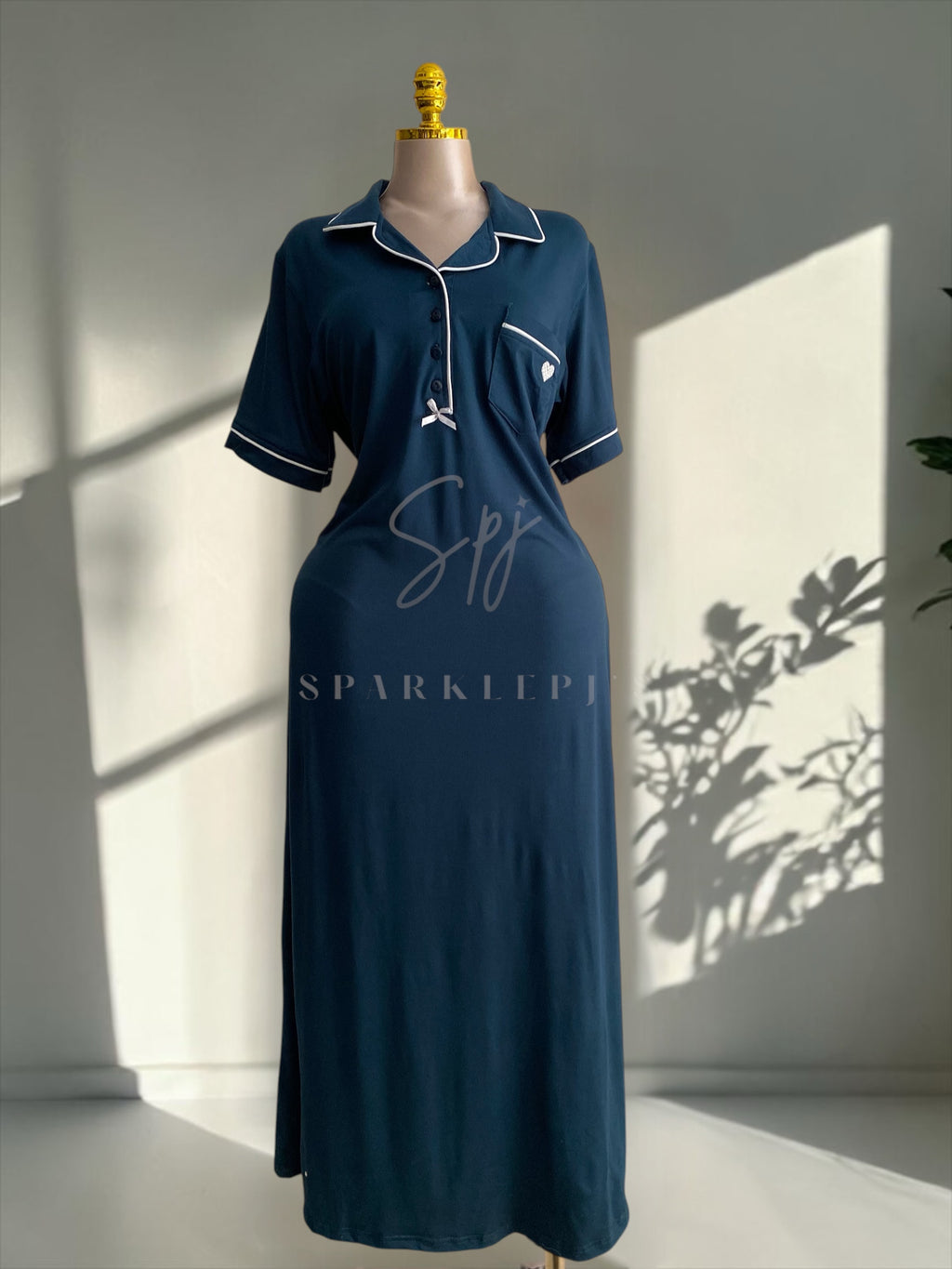 Classic Button Long Nightdress